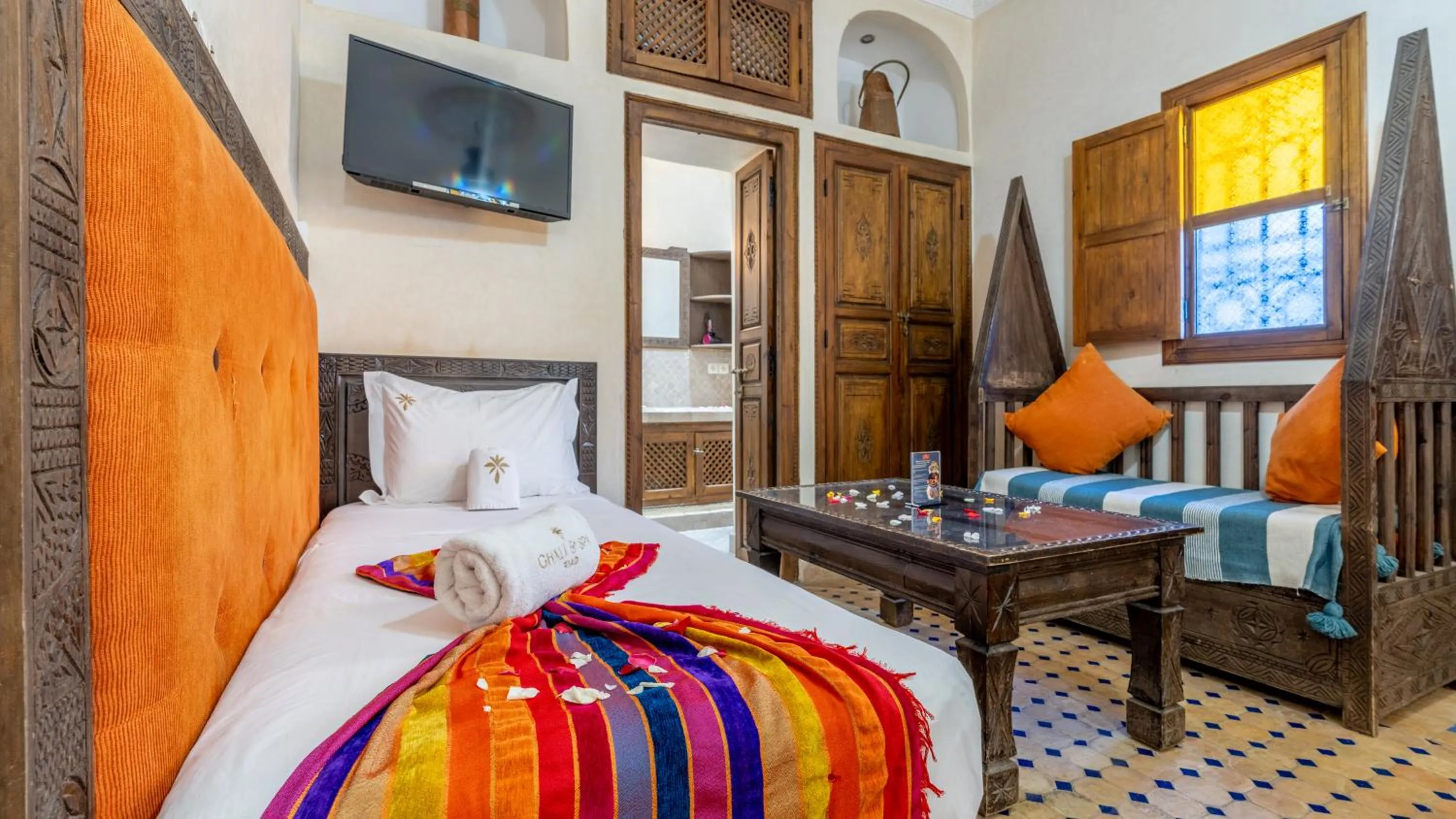 Bed in Riad Ghali Hotel & SPA