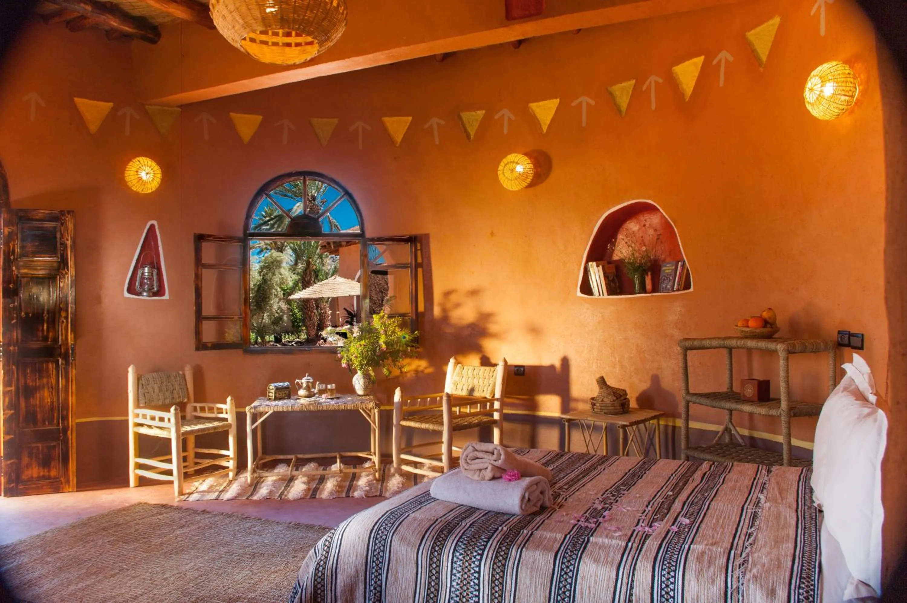 Bed in Ecolodge La Palmeraie