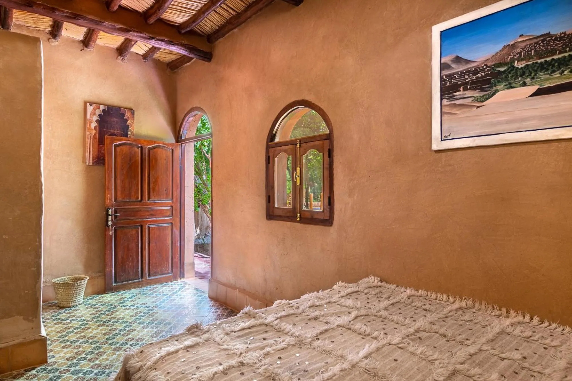 Bed in Ecolodge La Palmeraie