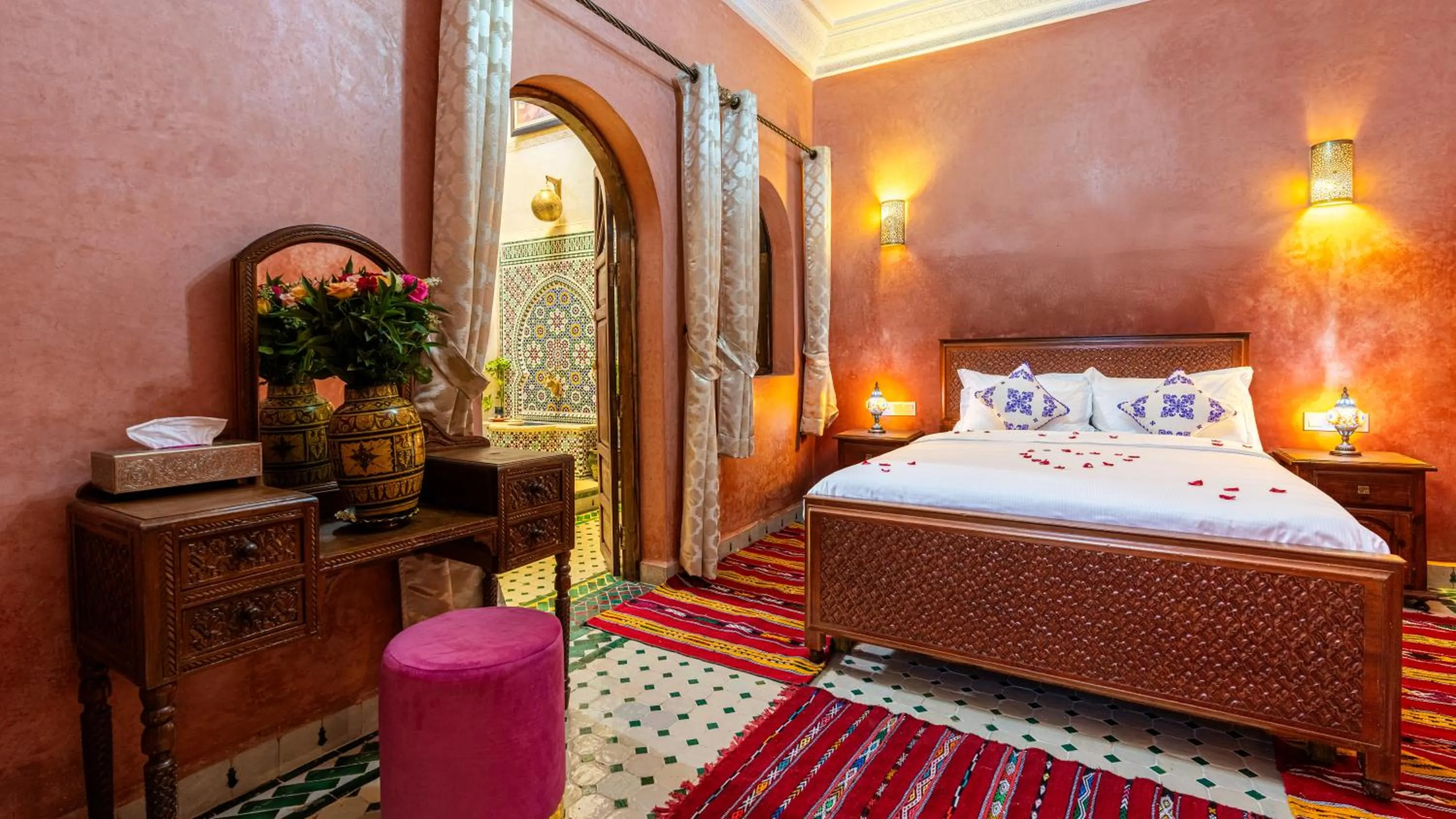 Bed in Riad Bab Tilila