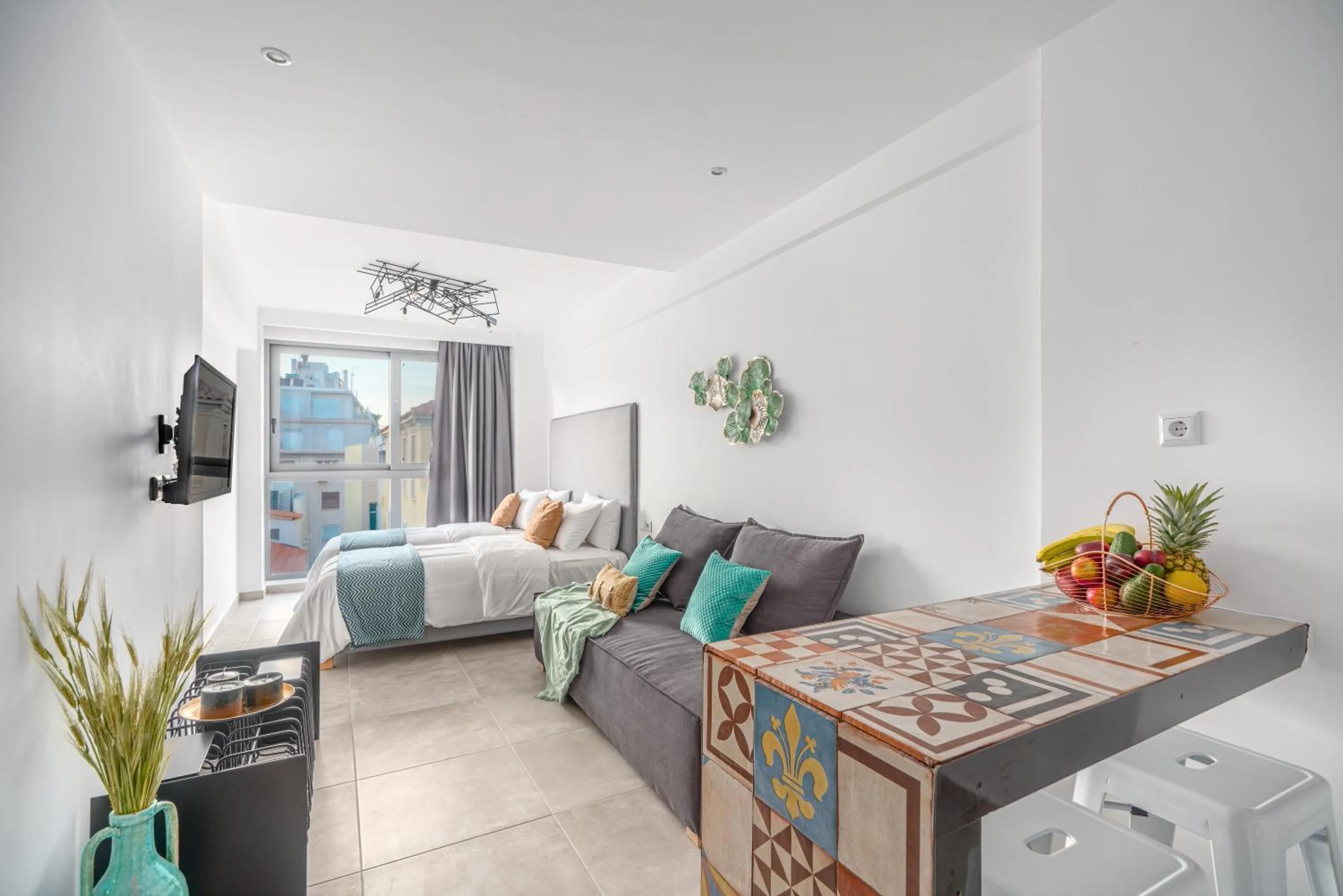 Bed in Mythos Luxury Suites