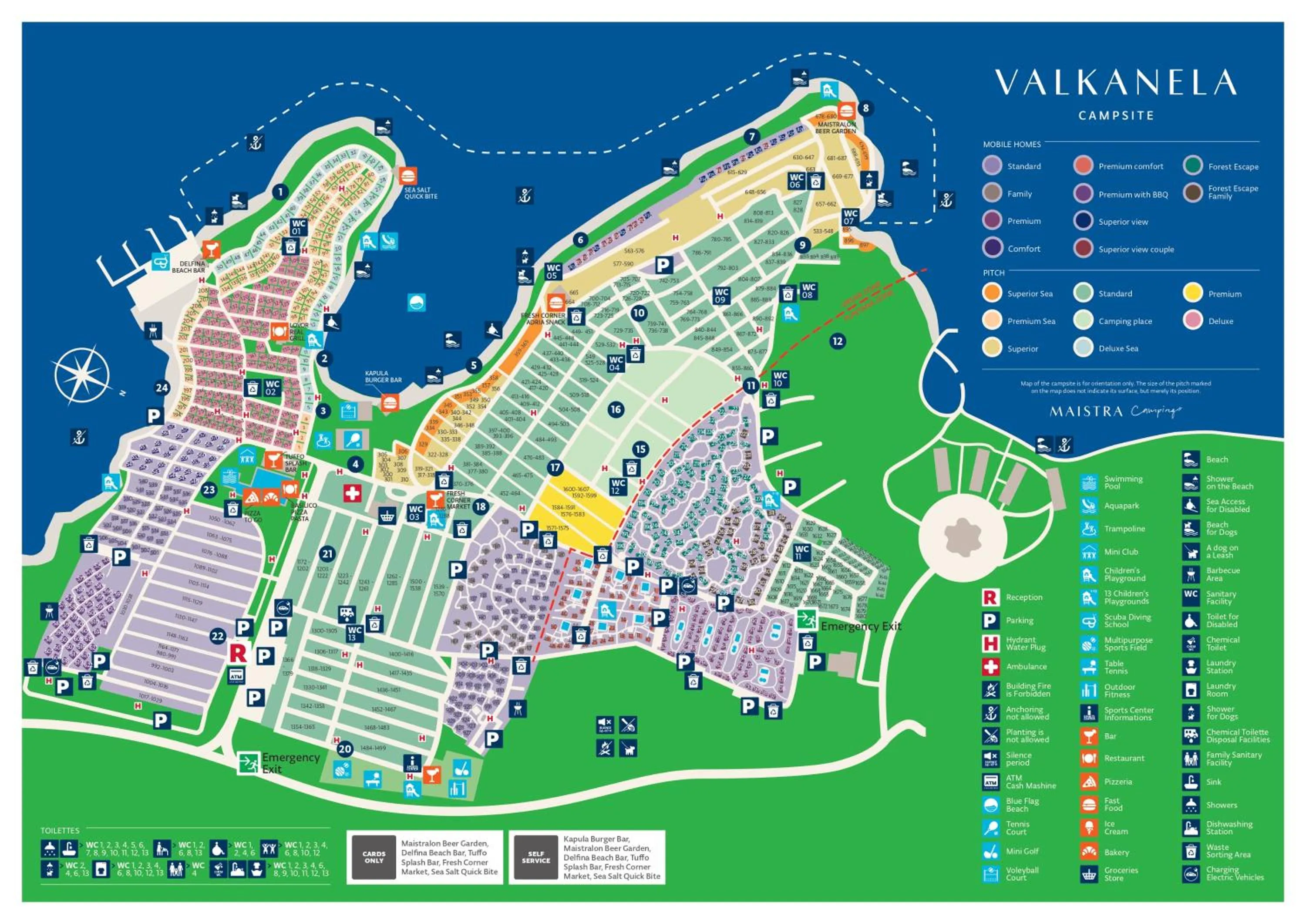 Area and facilities in Maistra Camping Valkanela Mobile homes