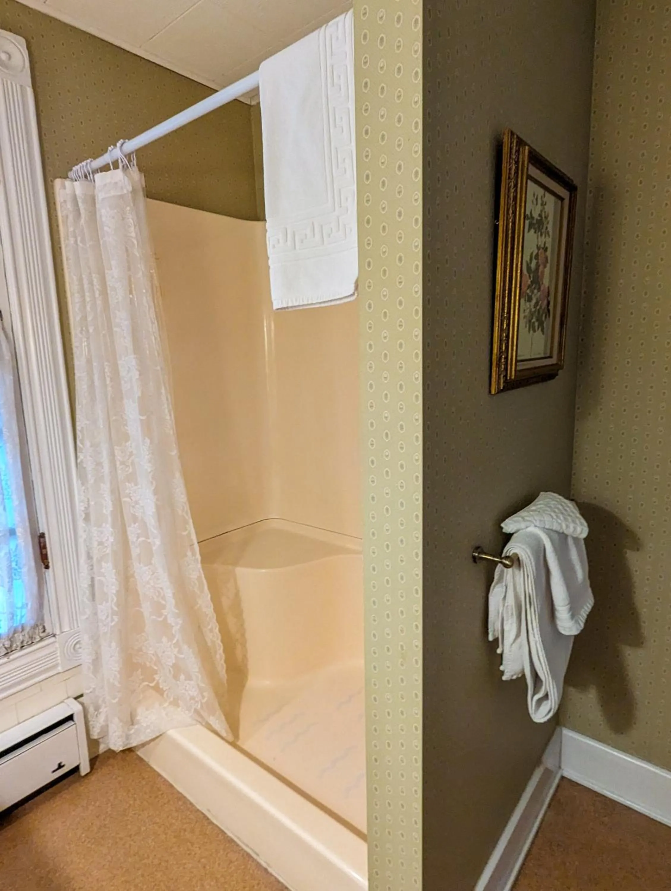 Shower, Bed in Hudson Manor Bed & Breakfast