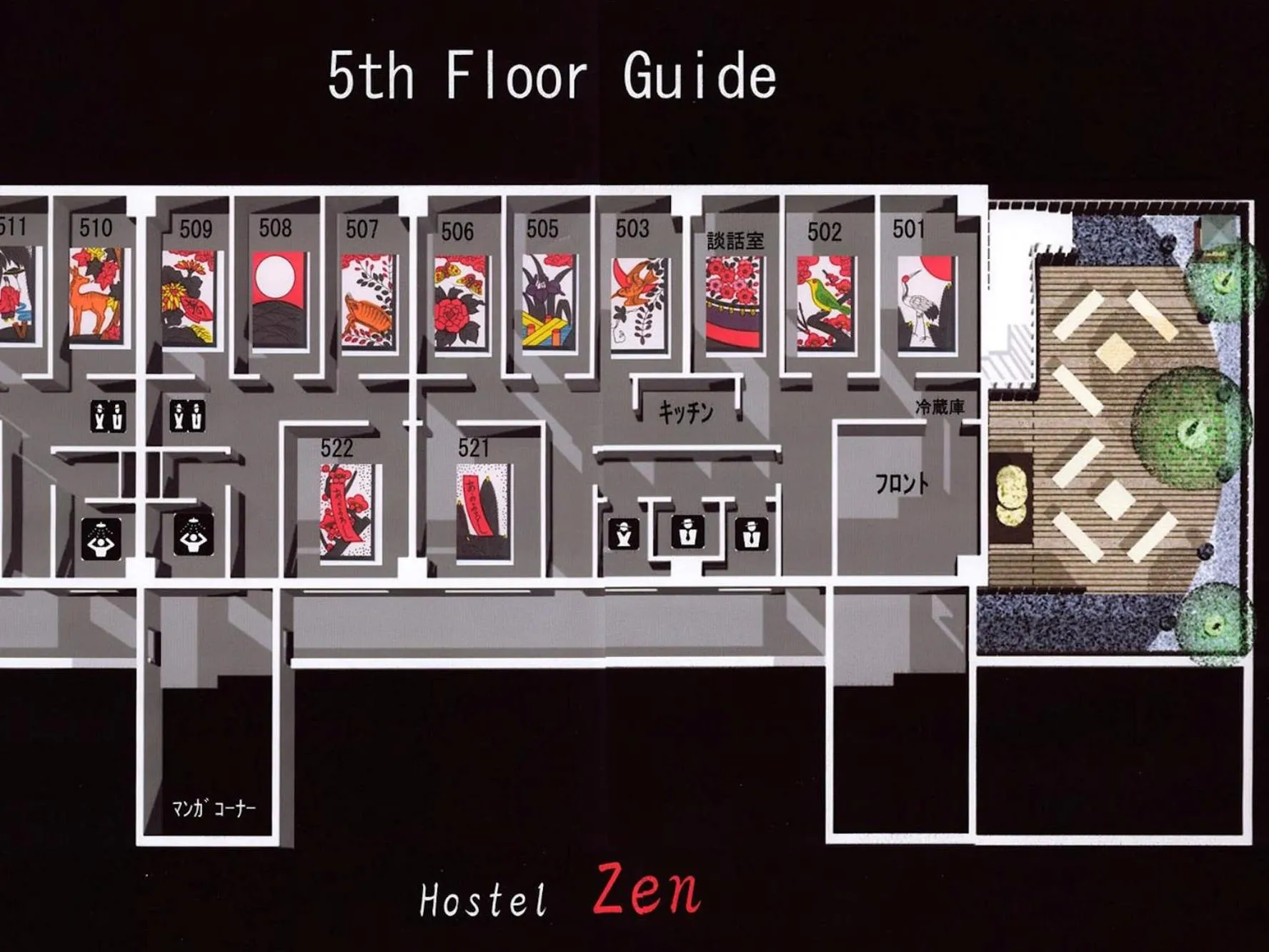 Floor plan in Hostel Zen