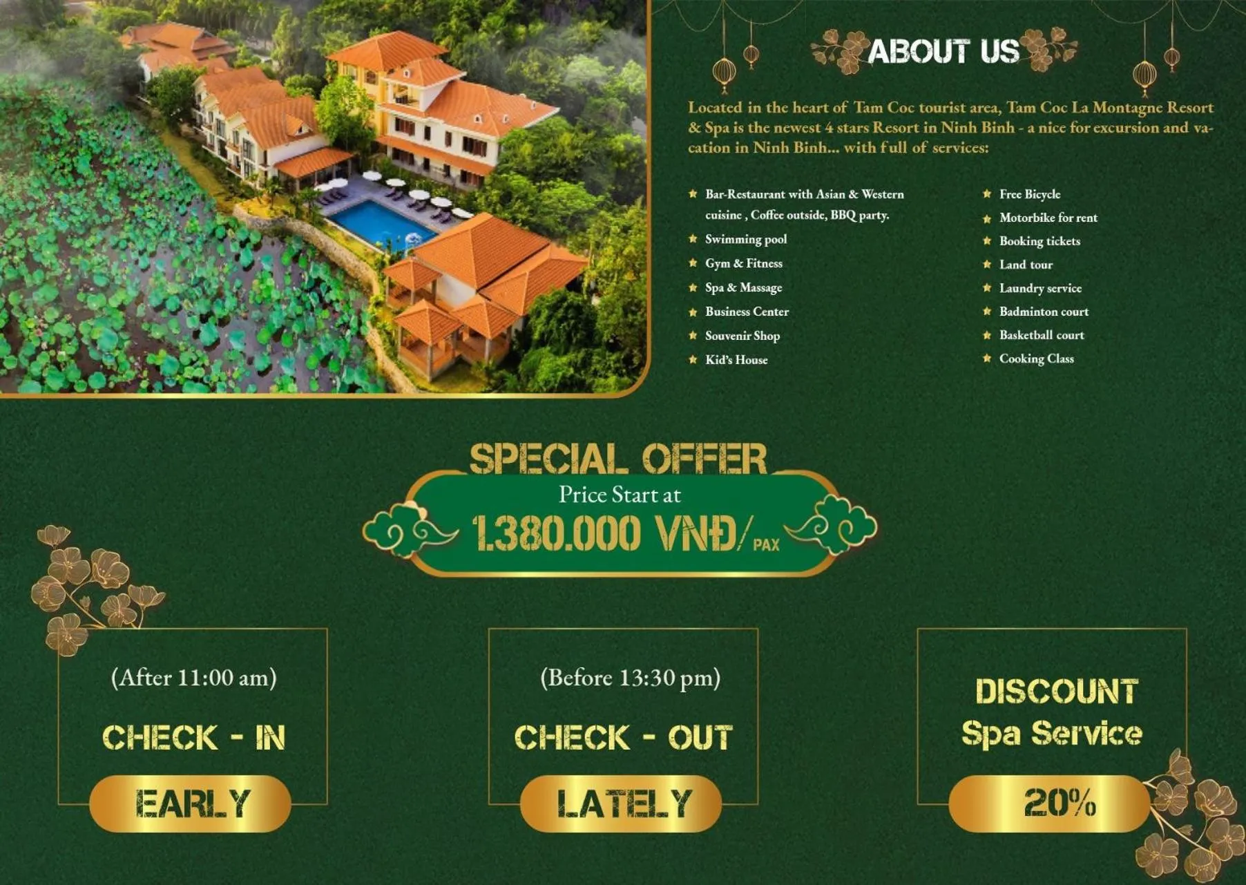 Text overlay in Tam Coc La Montagne Resort & Spa Ninh Binh