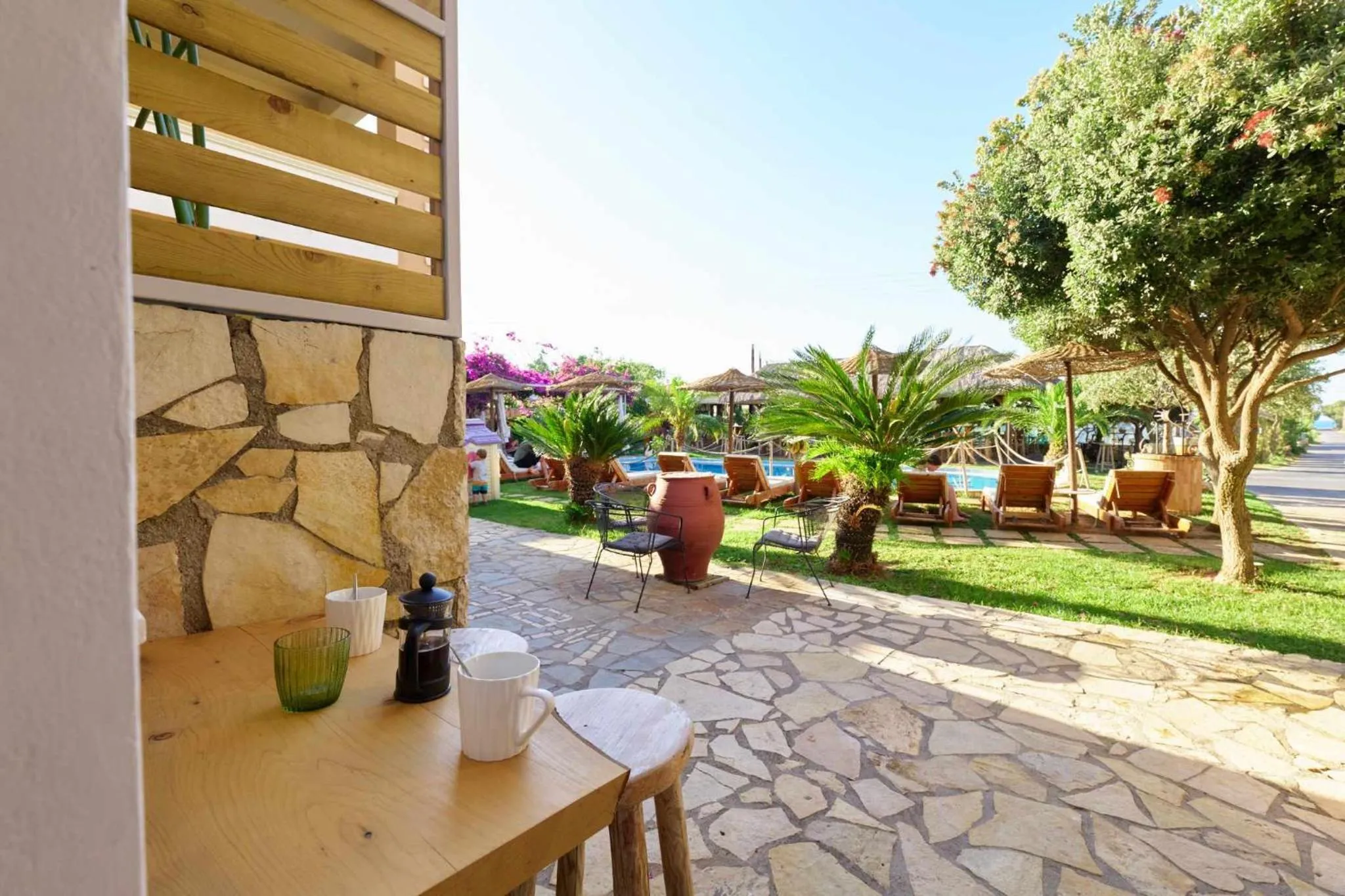 Garden view in Villa Gereoudis SeaView Apartments-Pool & Bar