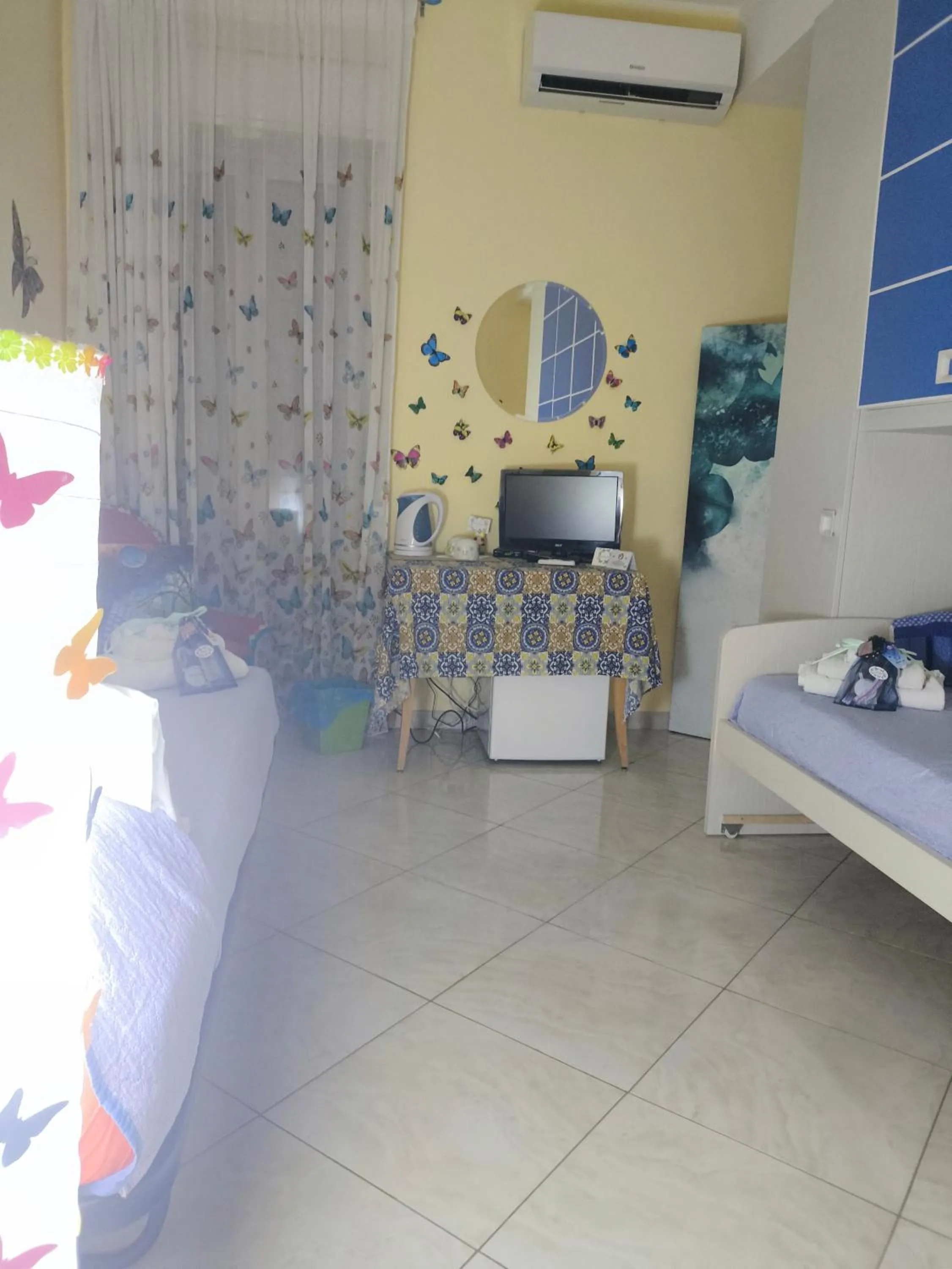 Bed in Butterfly Room