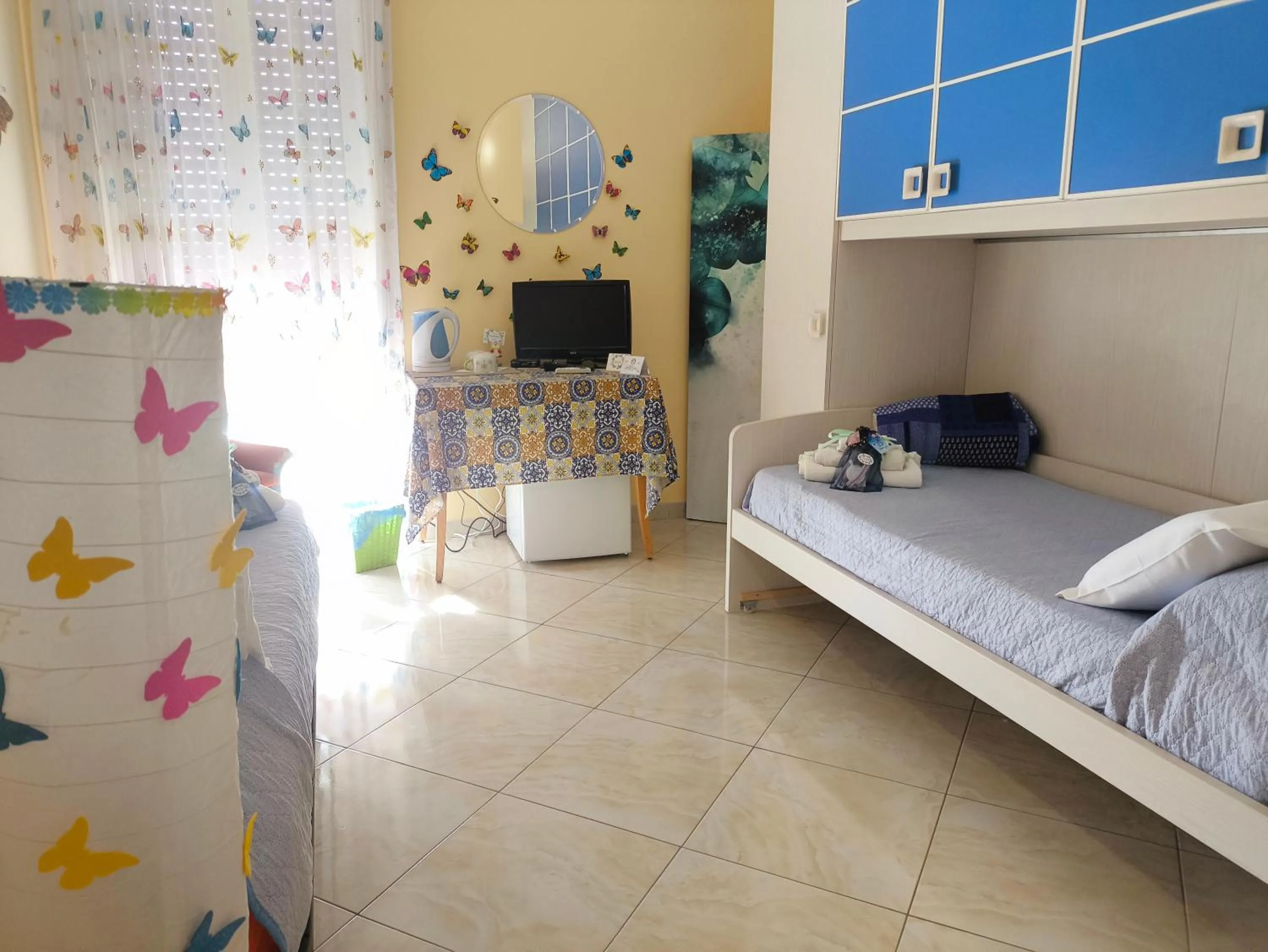 Bed in Butterfly Room