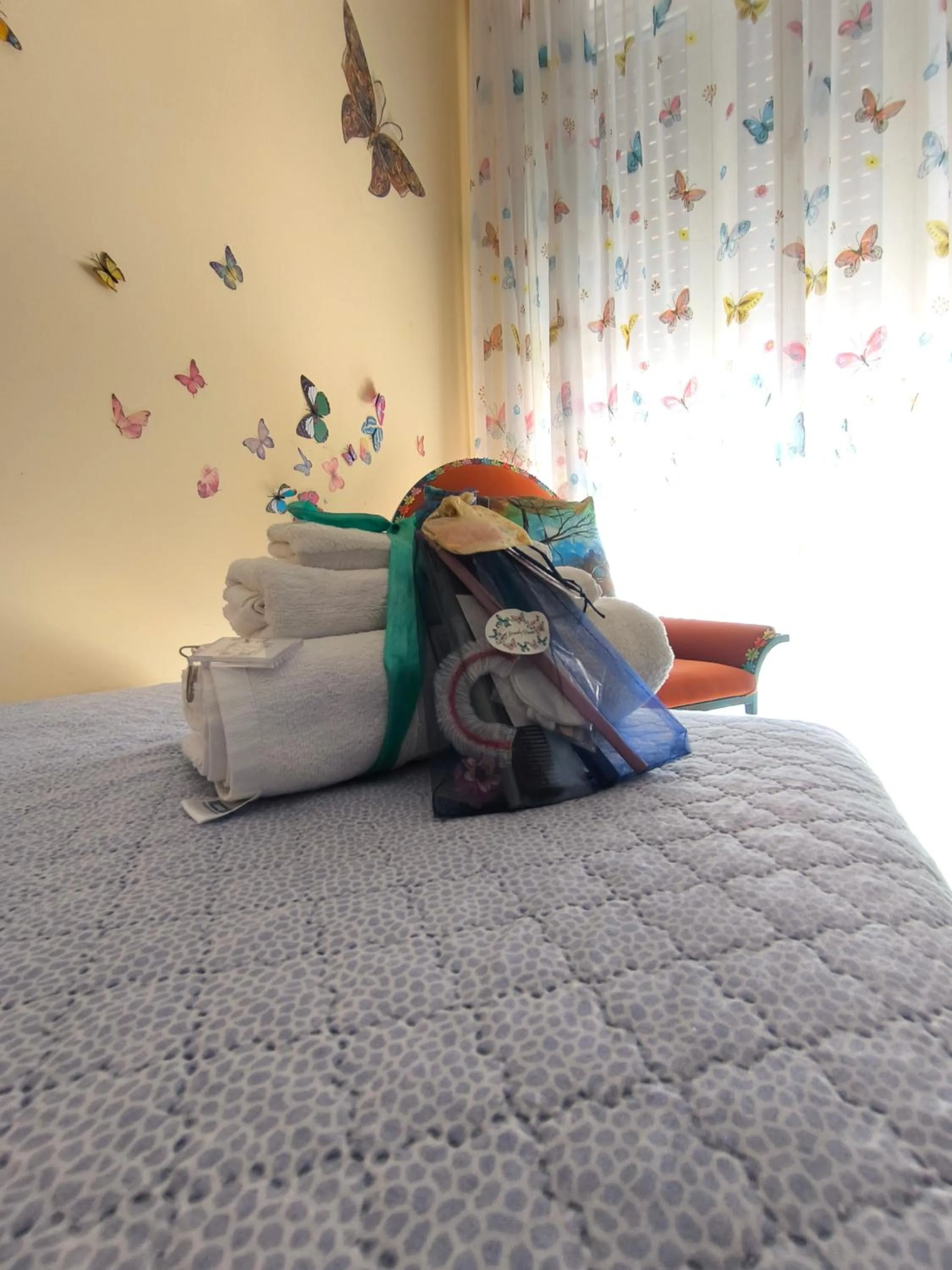 Bed in Butterfly Room