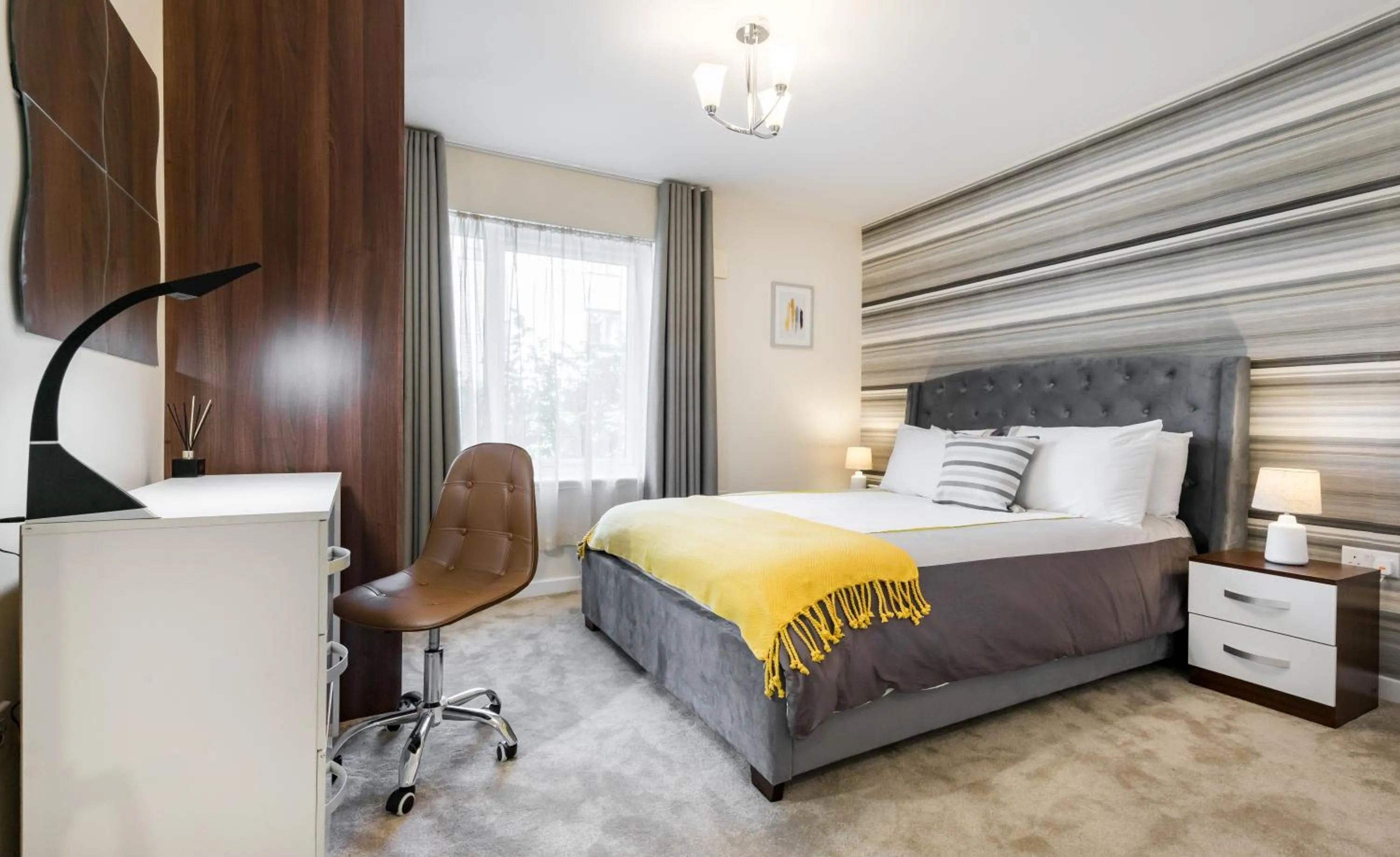 Bedroom, Bed in Fortified Luxury Apartment