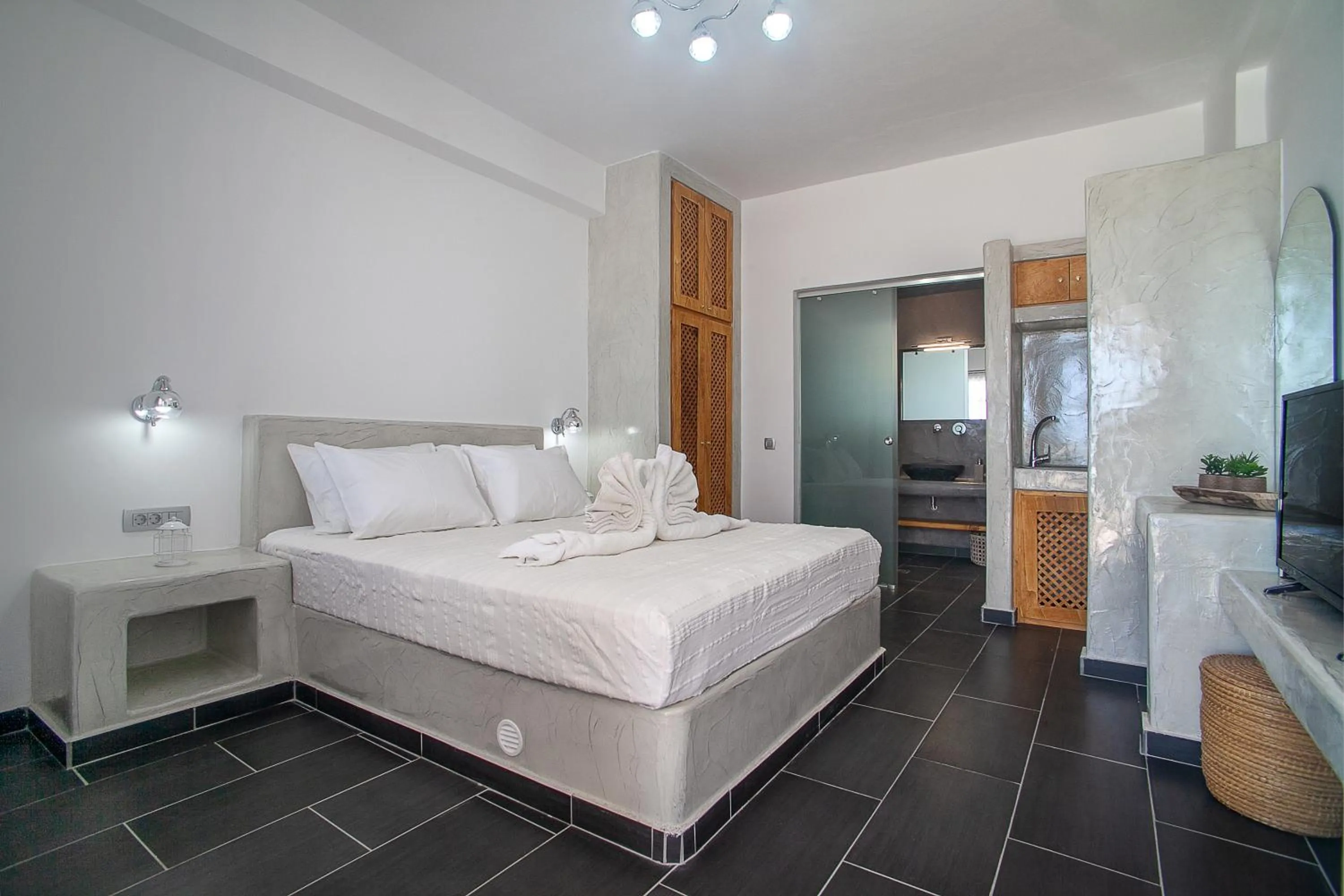 Bed in Beach Houses Santorini