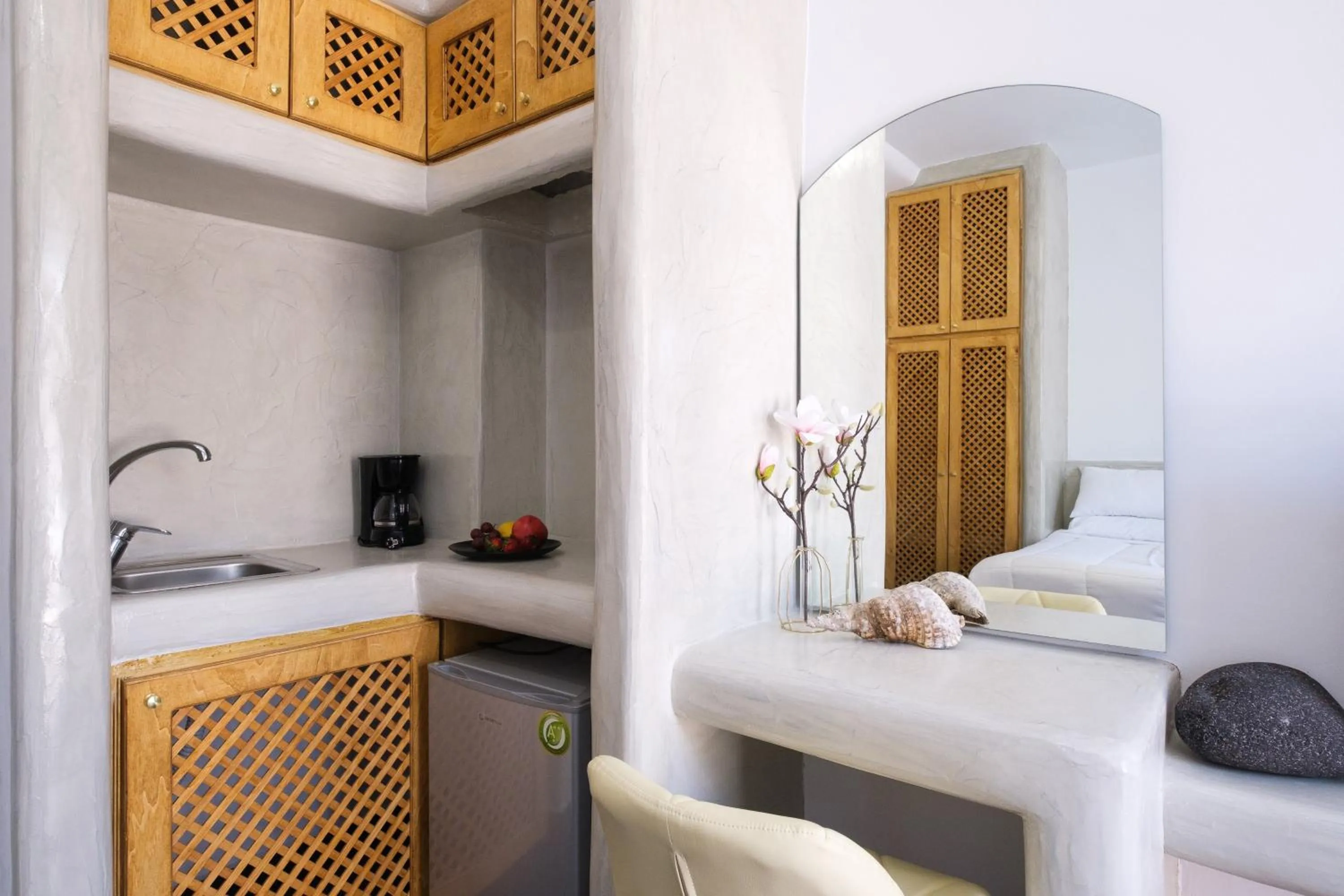 Bed in Beach Houses Santorini