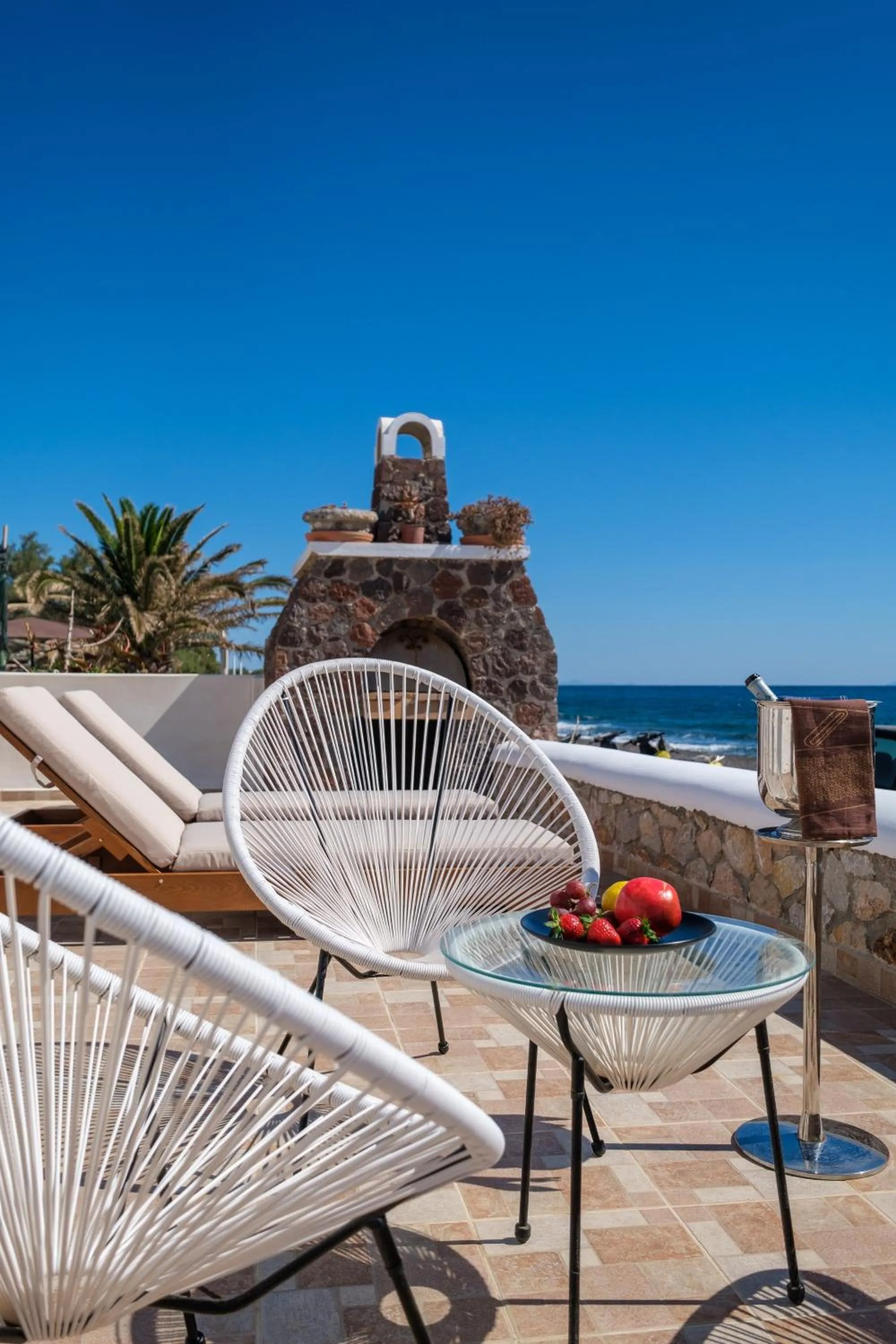 Balcony/Terrace in Beach Houses Santorini