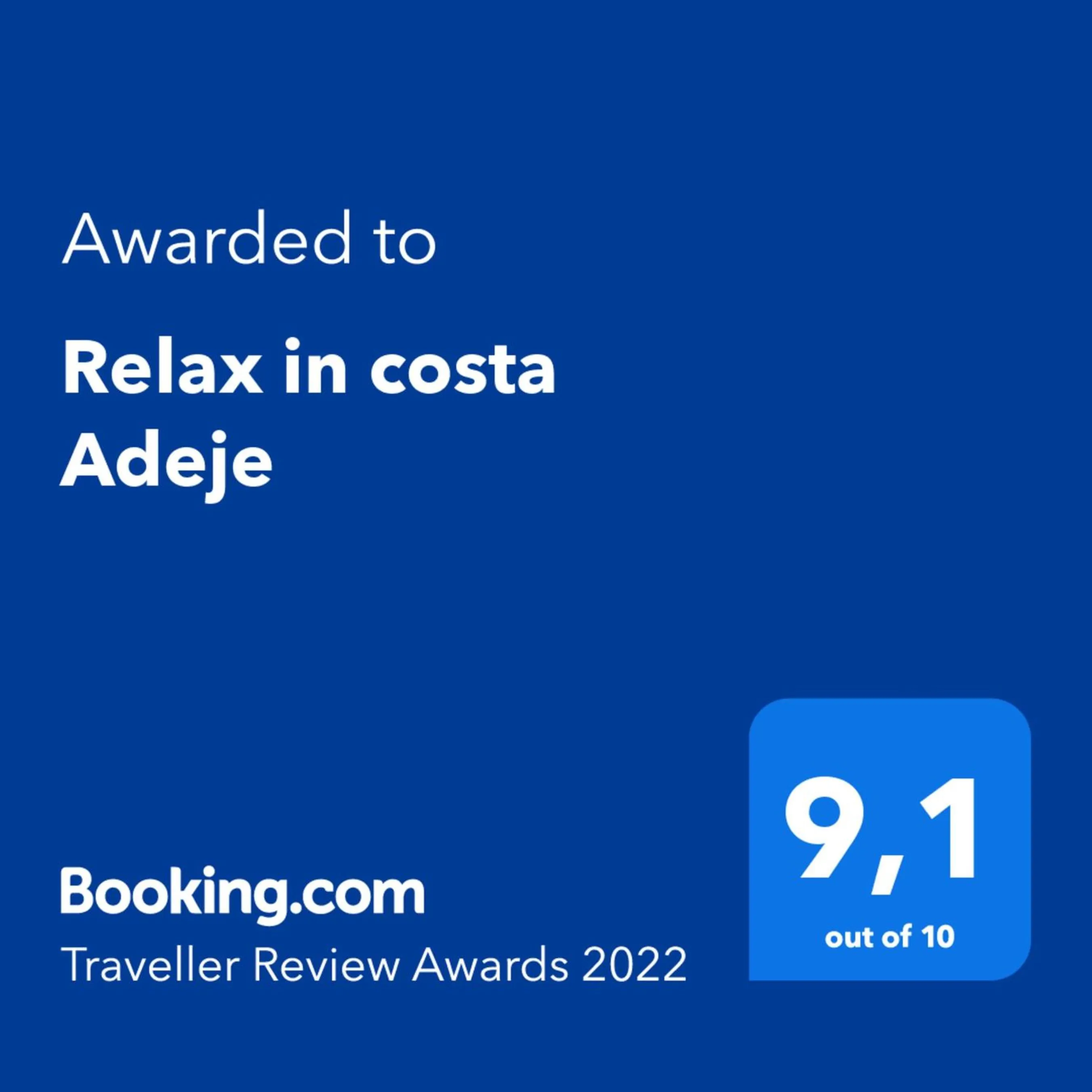 Certificate/Award in Relax in costa Adeje Appartamento 5 posti letto vicino Bus Stop