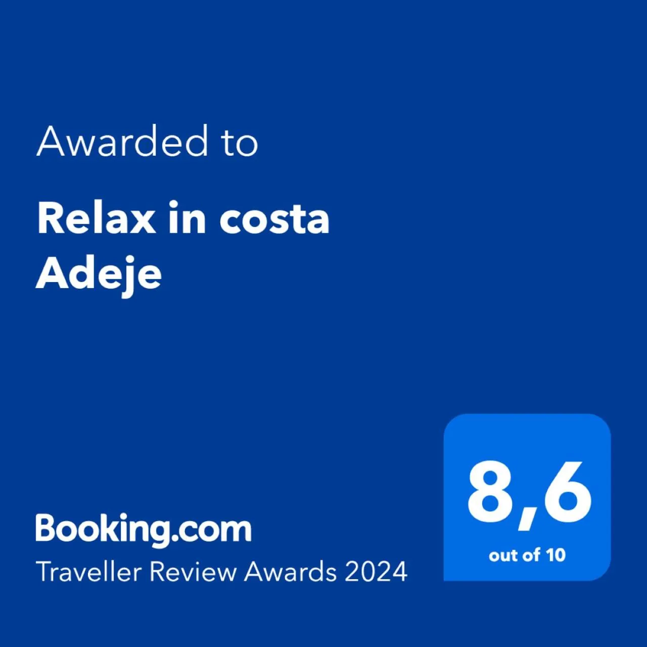Certificate/Award in Relax in costa Adeje Appartamento 5 posti letto vicino Bus Stop