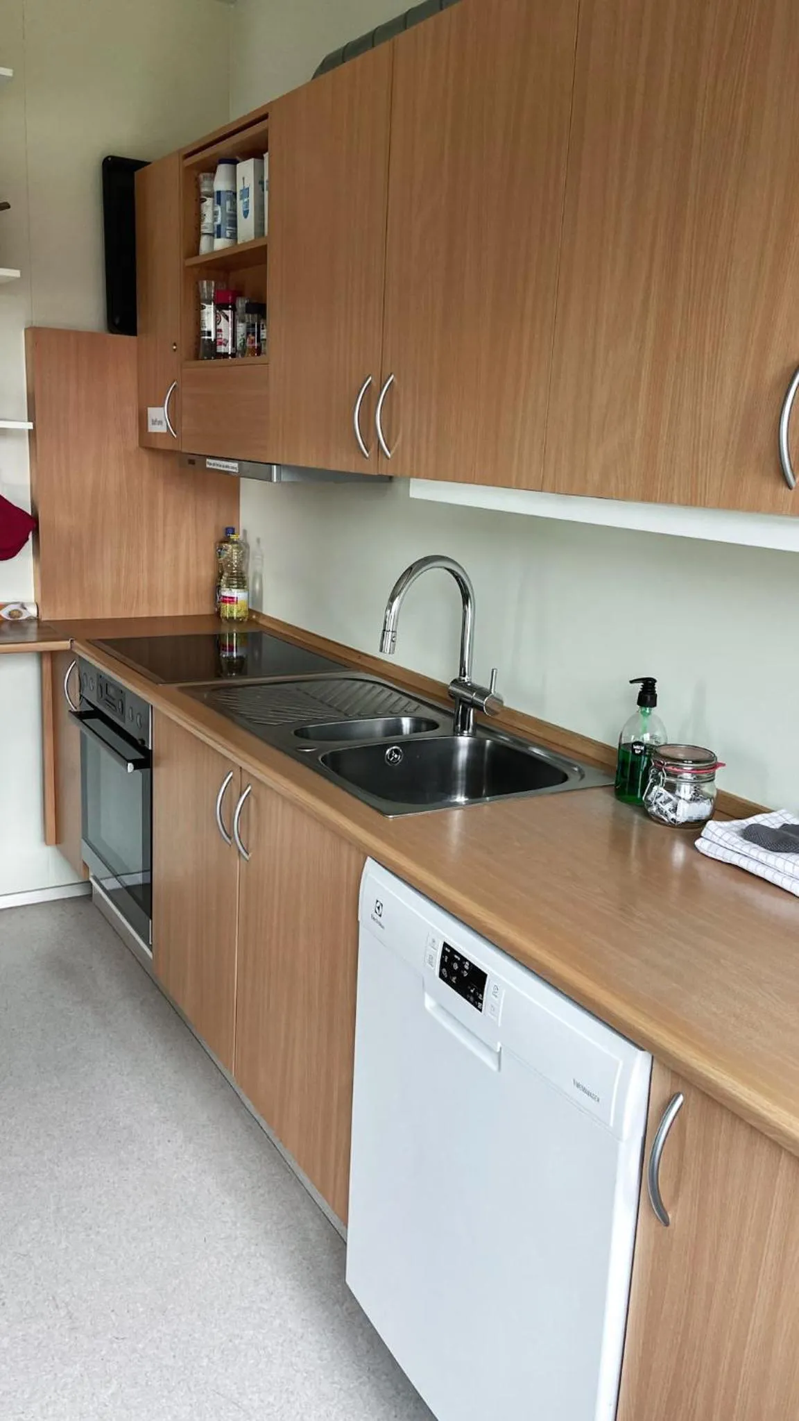 Communal kitchen in Skipalaekur Guesthouse