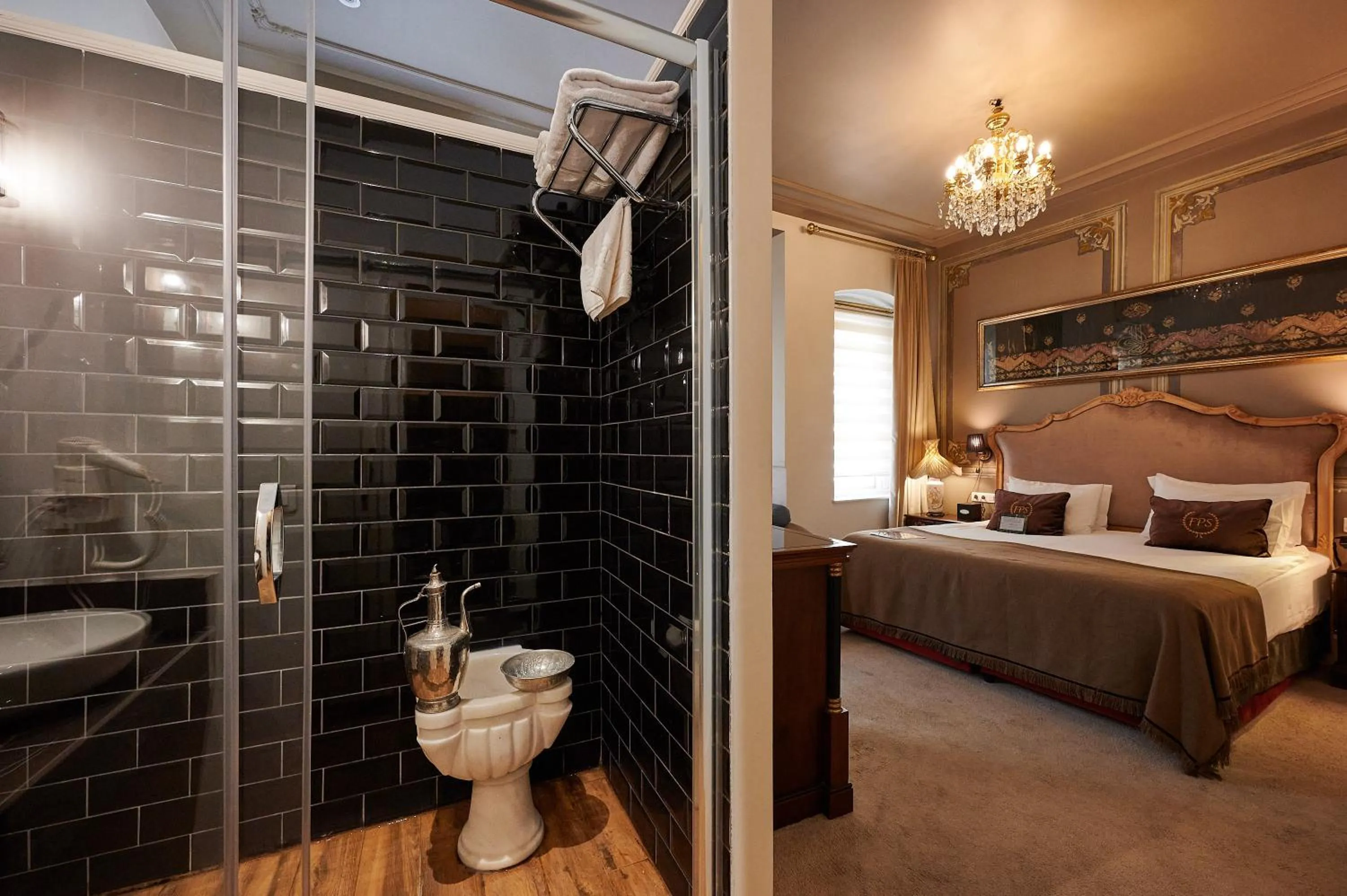 Bathroom, Bed in Faik Pasha Hotels Special Category Beyoglu Istanbul