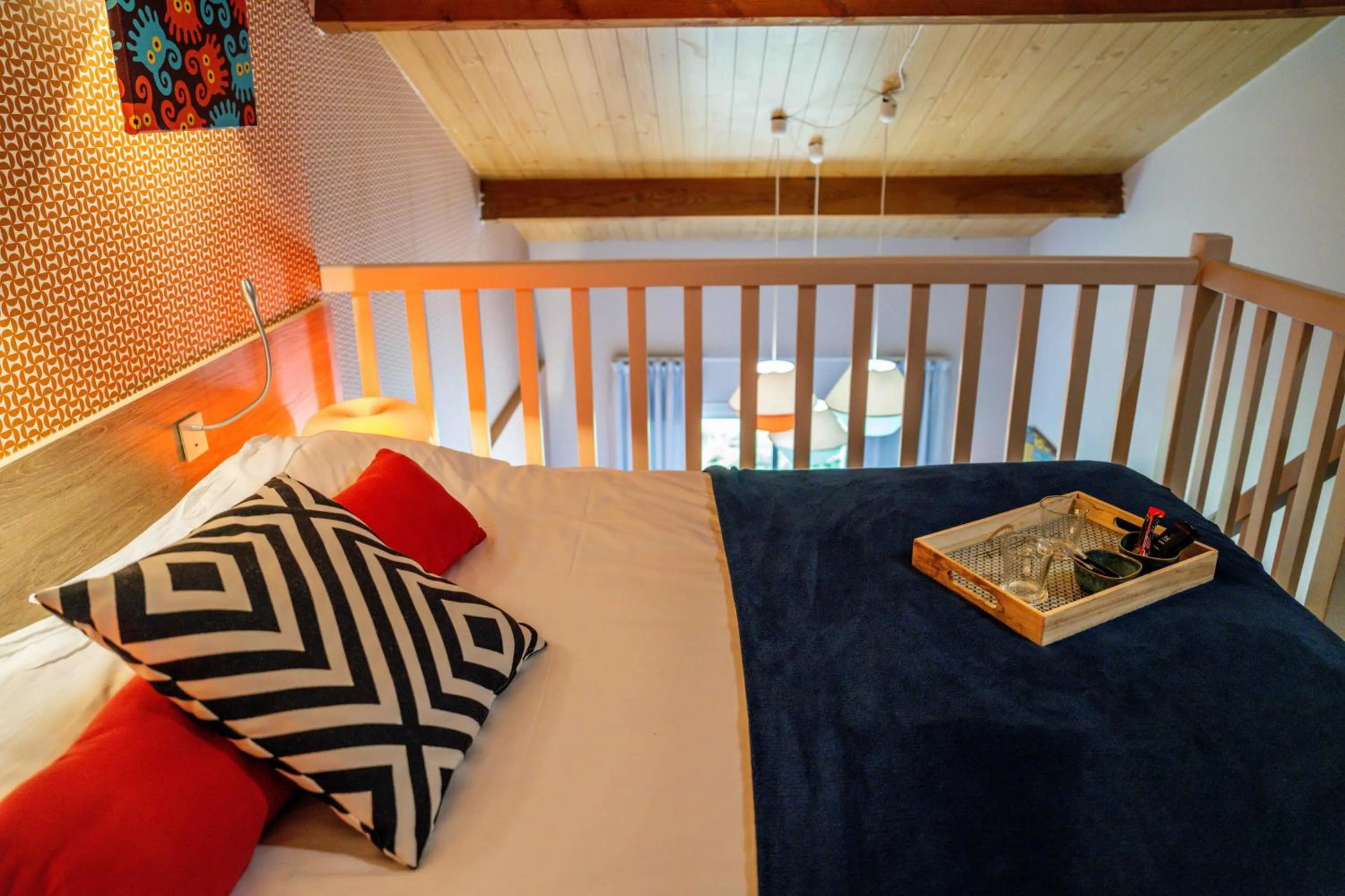 Bed in Logis Hôtel & Restaurant Ludik