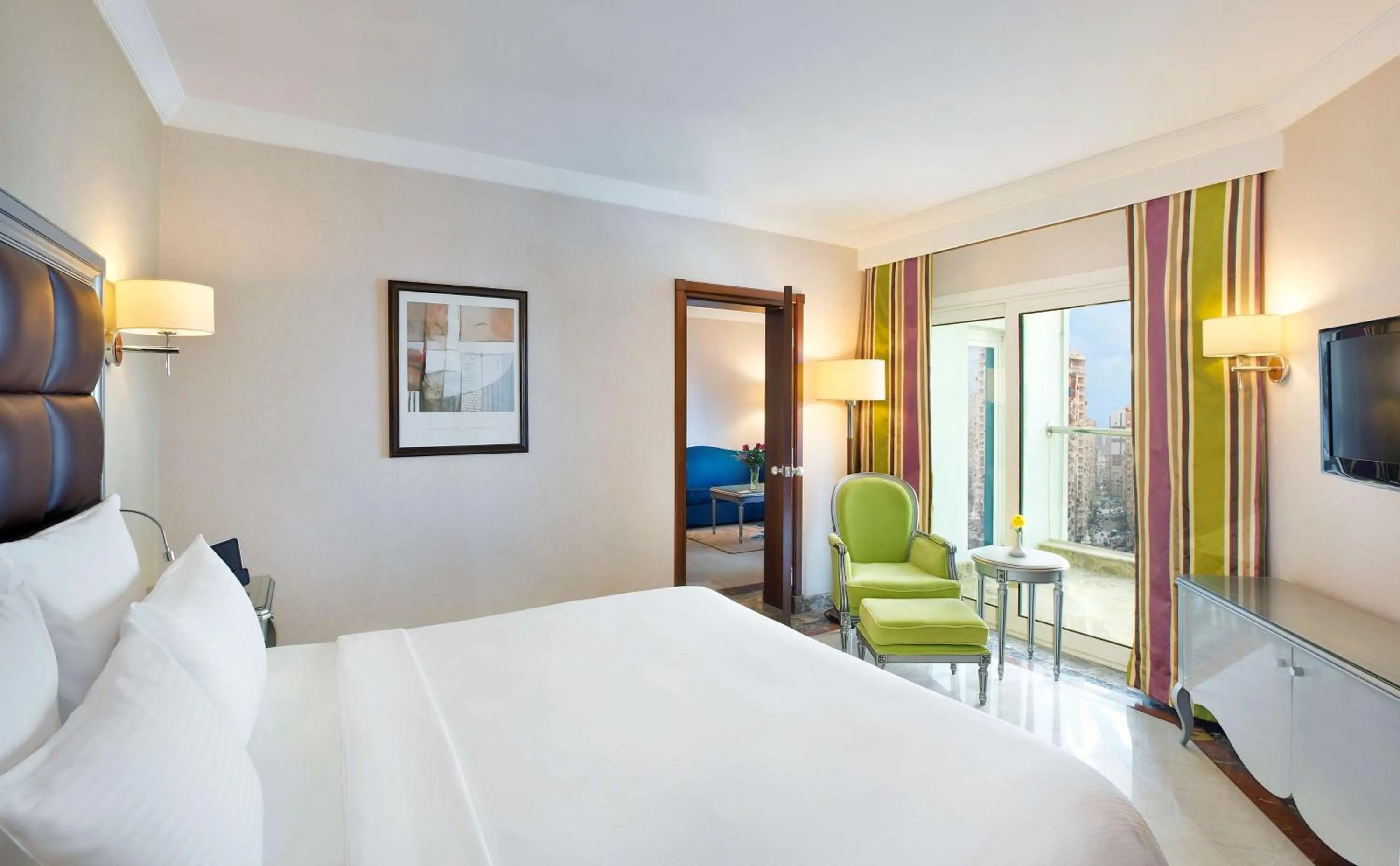 Bed in Hilton Alexandria Corniche Hotel