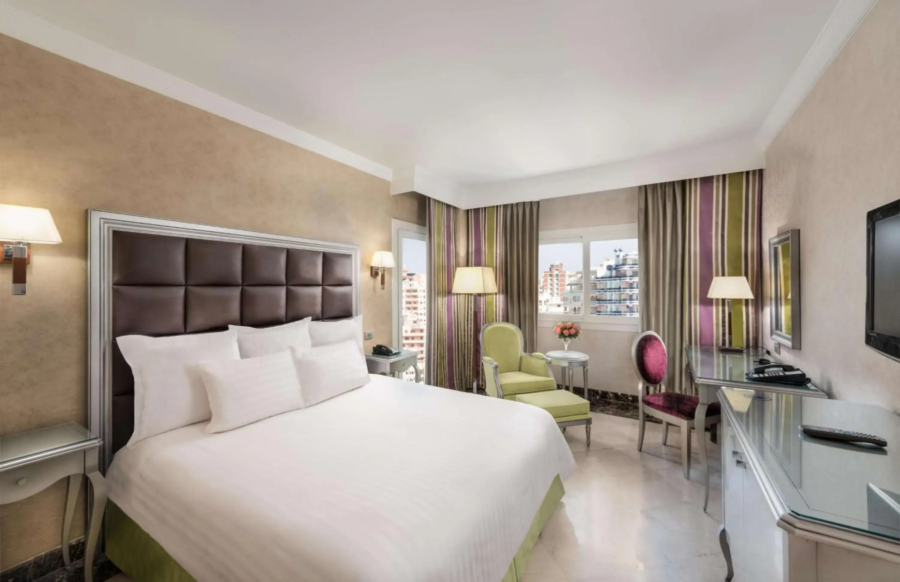 Bed in Hilton Alexandria Corniche Hotel Bed in Hilton Alexandria Corniche Hotel