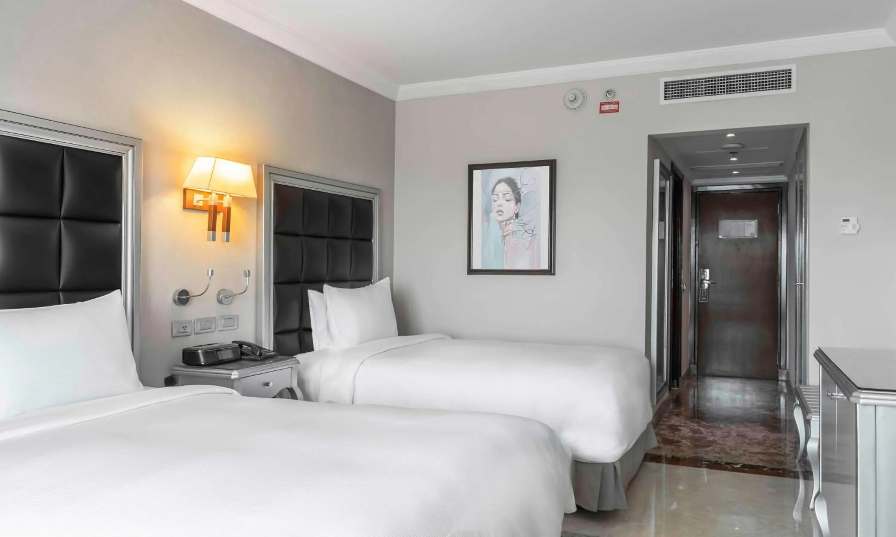 Bed in Hilton Alexandria Corniche Hotel