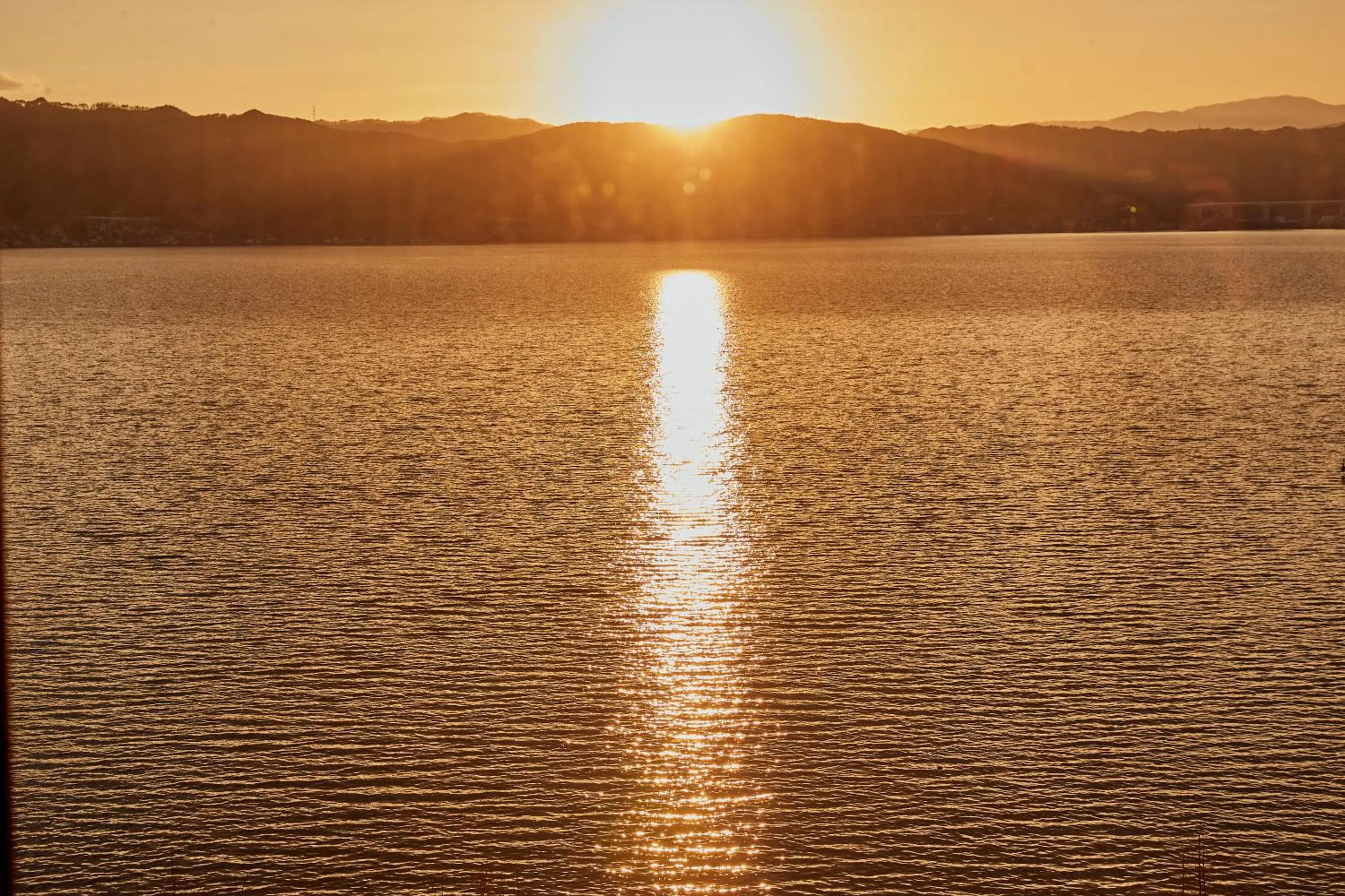 Sunset in Kamisuwa Onsen Shinyu