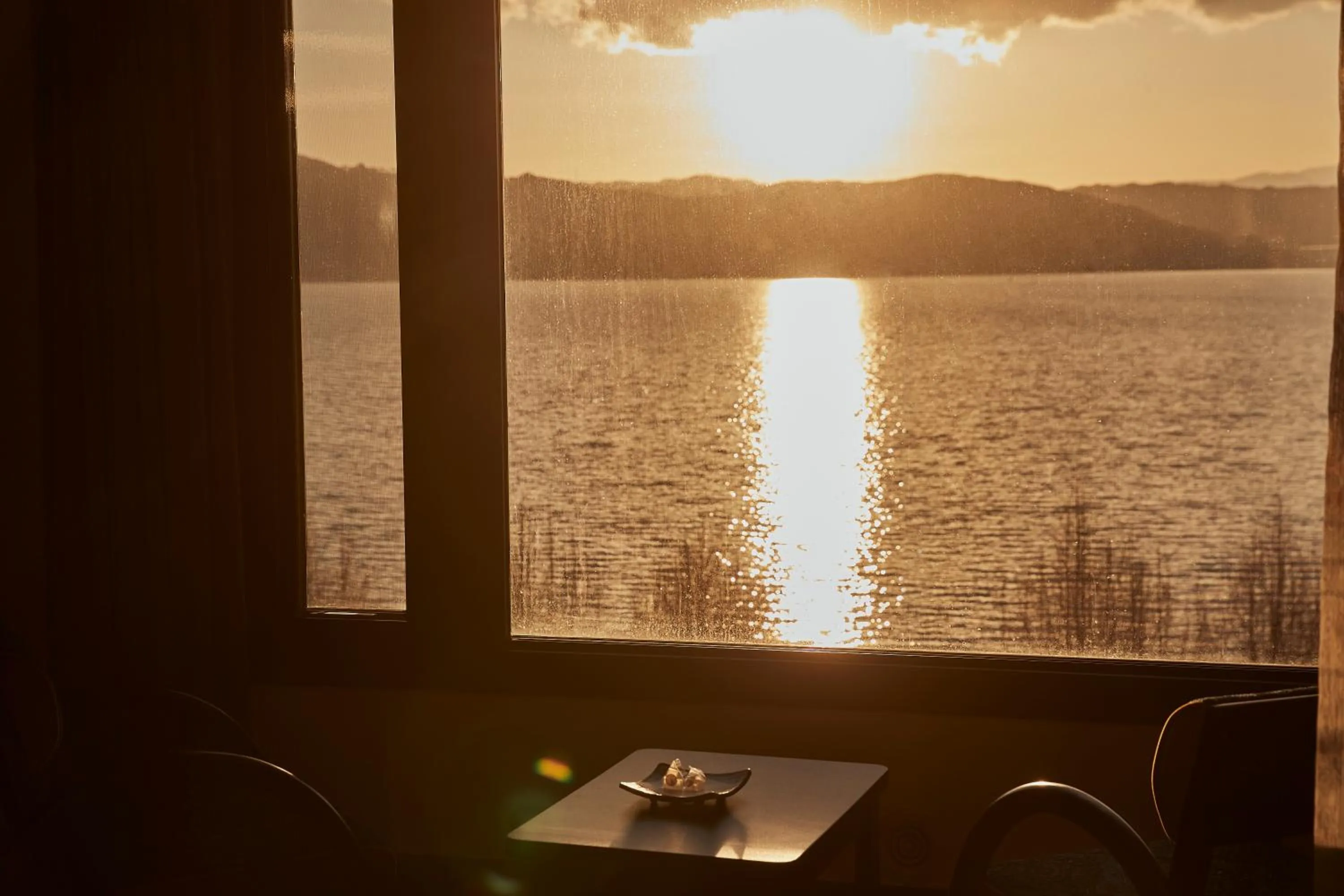 Sunset in Kamisuwa Onsen Shinyu