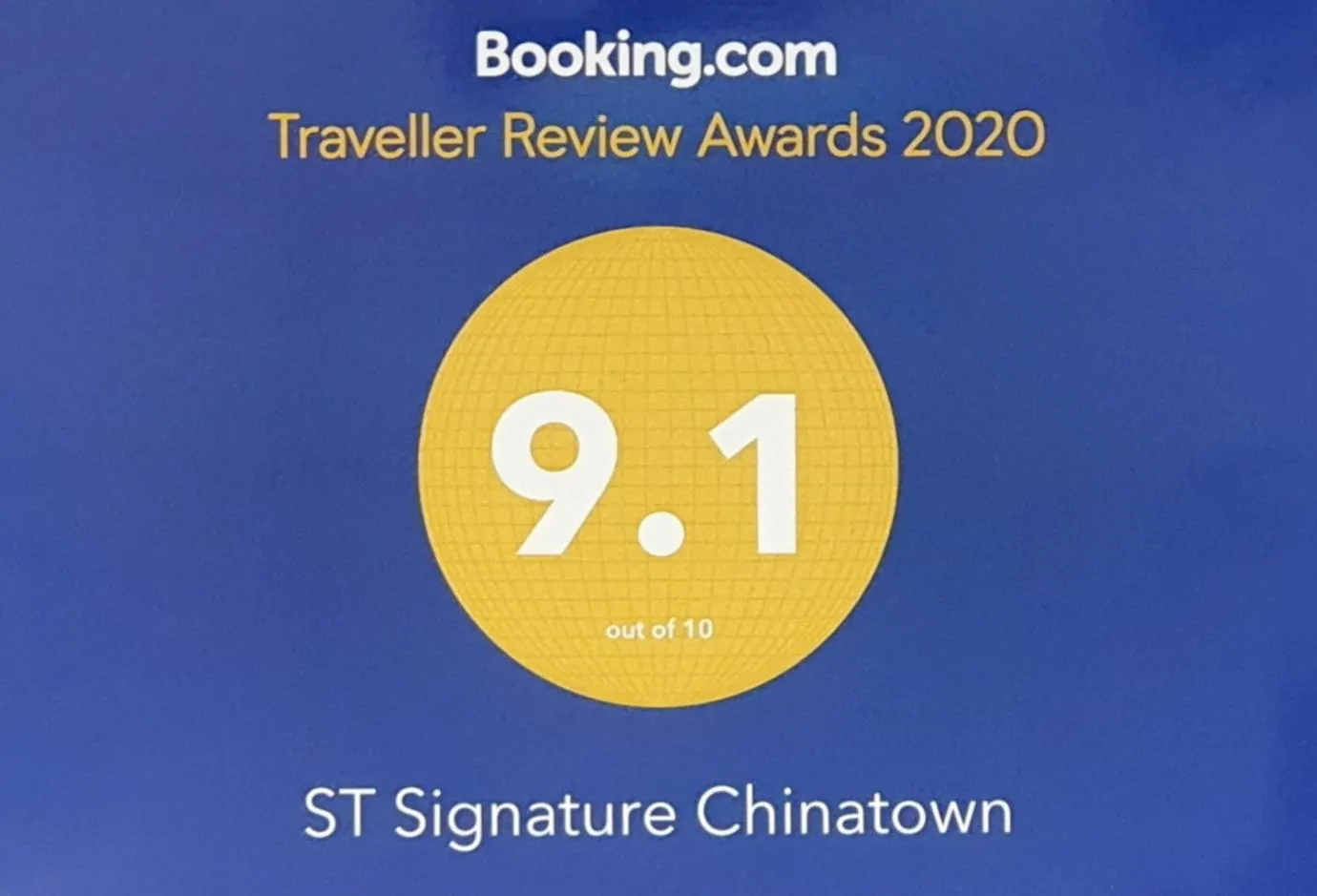 Certificate/Award in ST Signature Chinatown