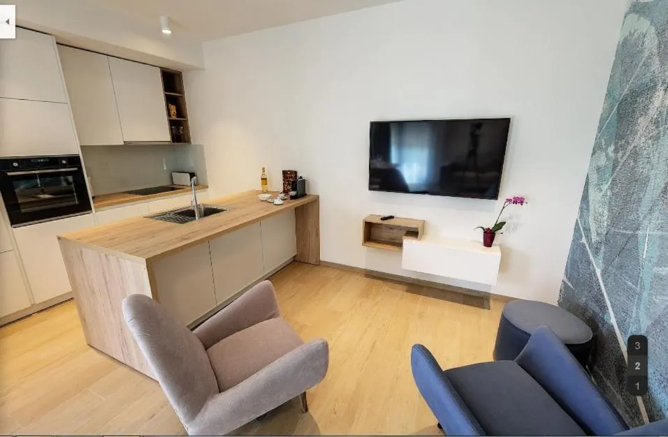 Communal lounge/ TV room in Regentova Suites Ljubljana