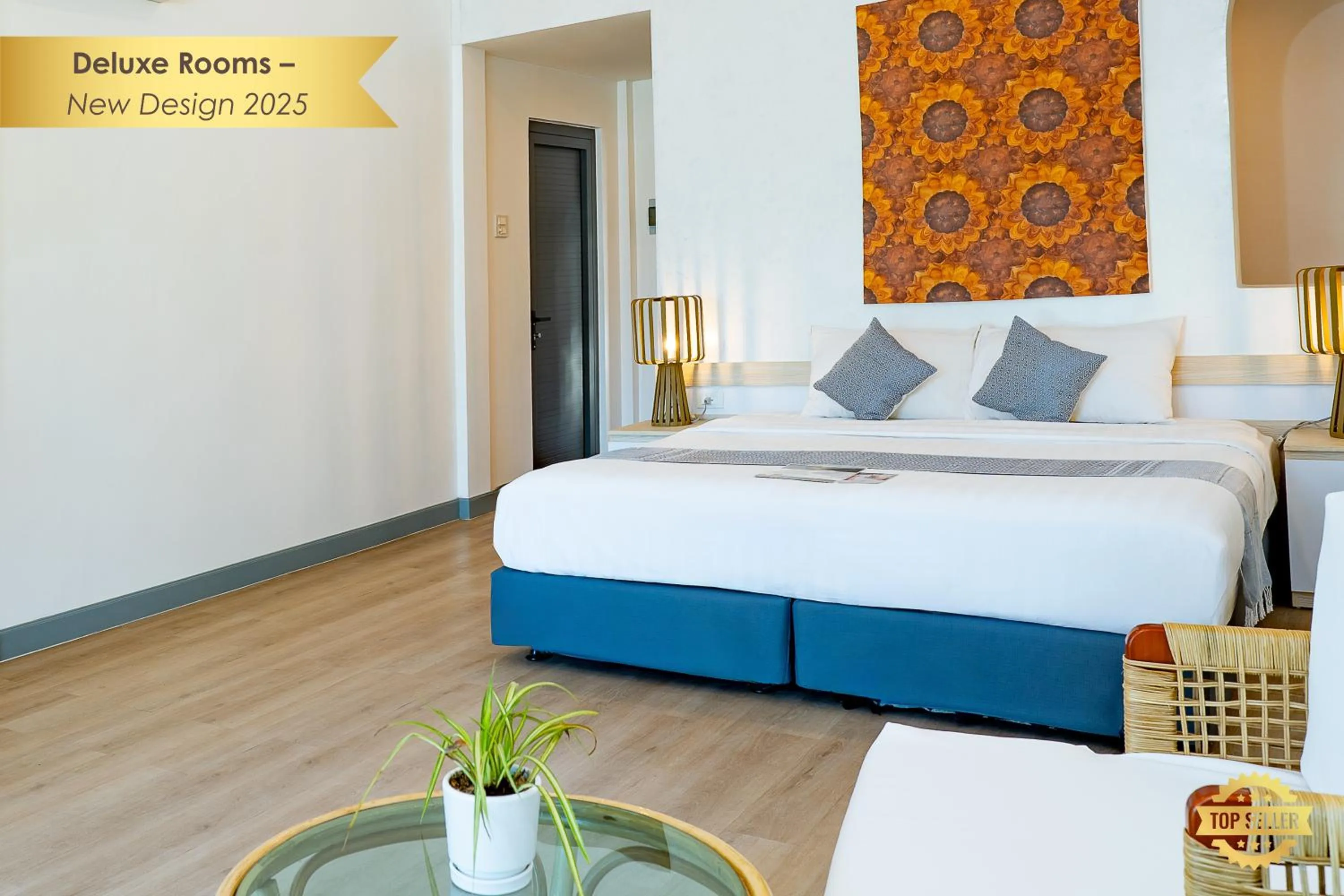 Bed in The Sanctuary Nam Ngum Beach Resort