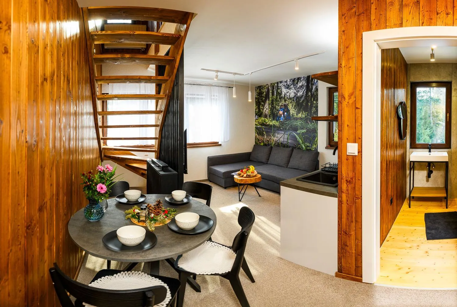 Kitchen or kitchenette in Penzion Sileo