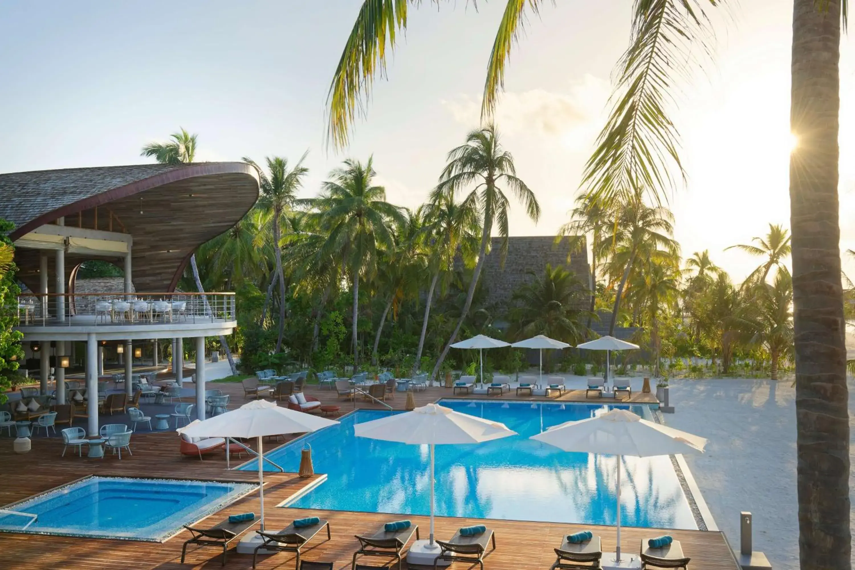 Pool view in OUTRIGGER Maldives Maafushivaru Resort - 25 percent discount on transfers for min 4 nights stay and more, valid for reservations between 01 July till 22 Dec 2025 Pool view in OUTRIGGER Maldives Maafushivaru Resort - 25 percent discount on transfers for min 4 nights stay and more, valid for reservations between 01 July till 22 Dec 2025