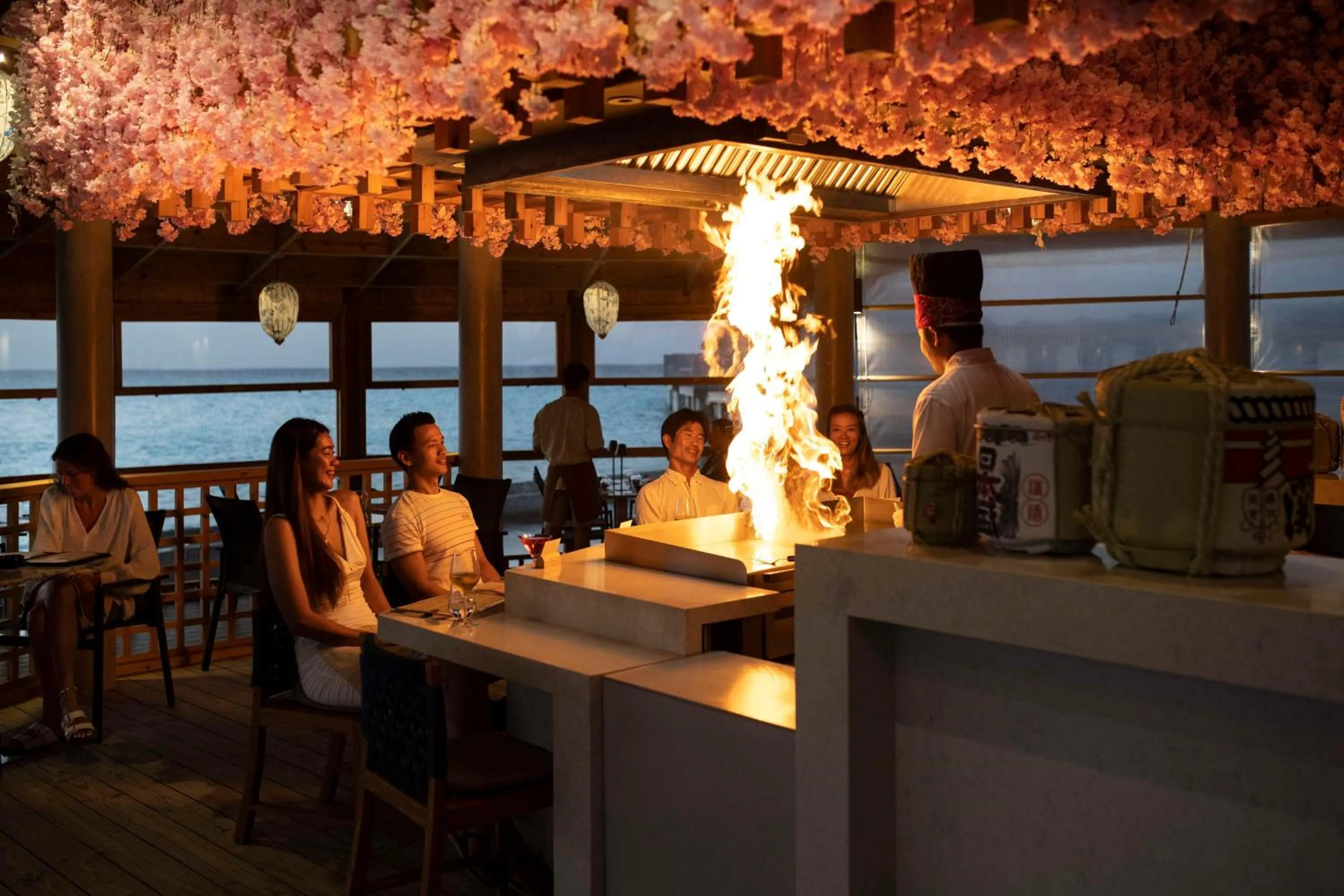 Restaurant/places to eat in OUTRIGGER Maldives Maafushivaru Resort - 25 percent discount on transfers for min 4 nights stay and more, valid for reservations between 01 July till 22 Dec 2025