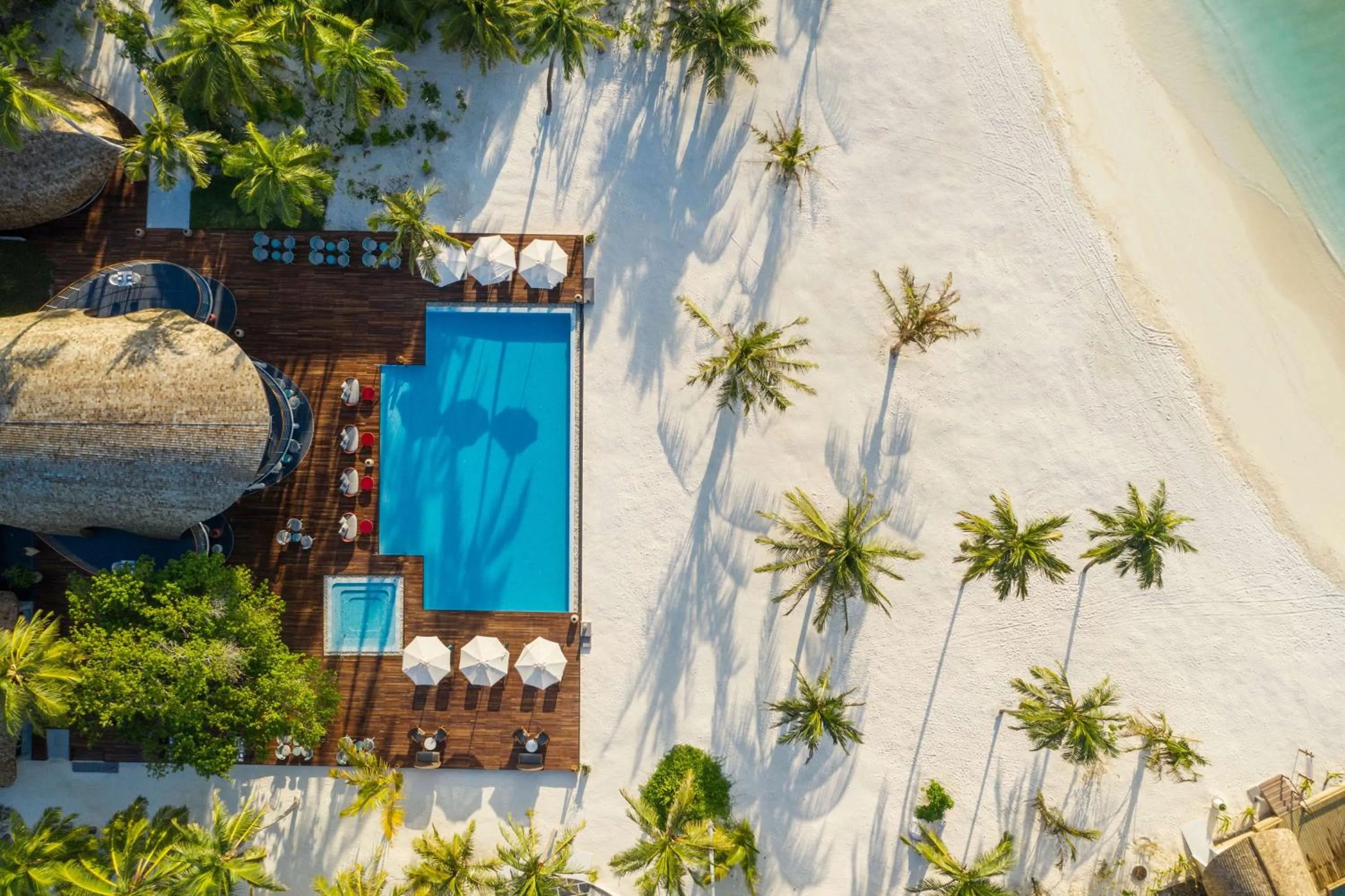 Pool view in OUTRIGGER Maldives Maafushivaru Resort - 25 percent discount on transfers for min 4 nights stay and more, valid for reservations between 01 July till 22 Dec 2025