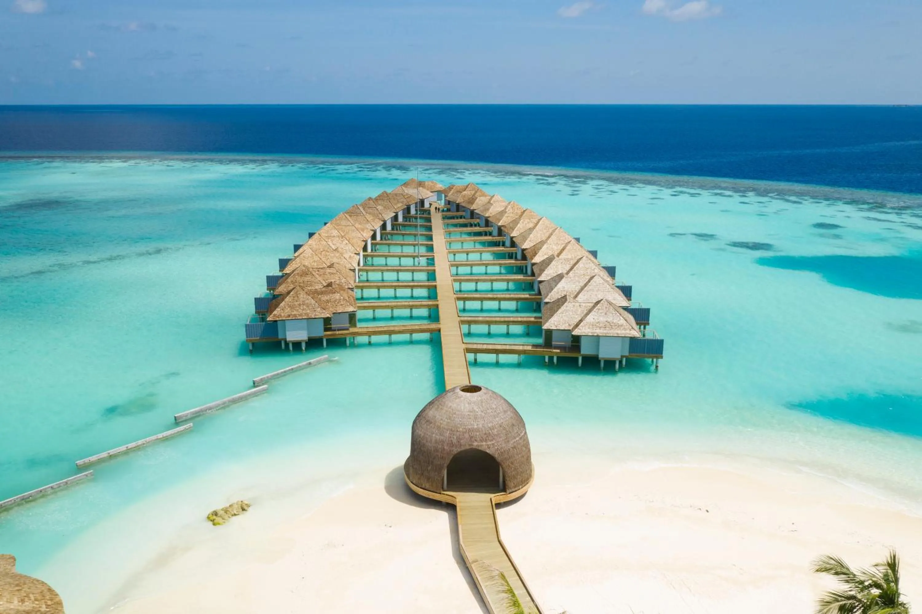 Pool view in OUTRIGGER Maldives Maafushivaru Resort - 25 percent discount on transfers for min 4 nights stay and more, valid for reservations between 01 July till 22 Dec 2025