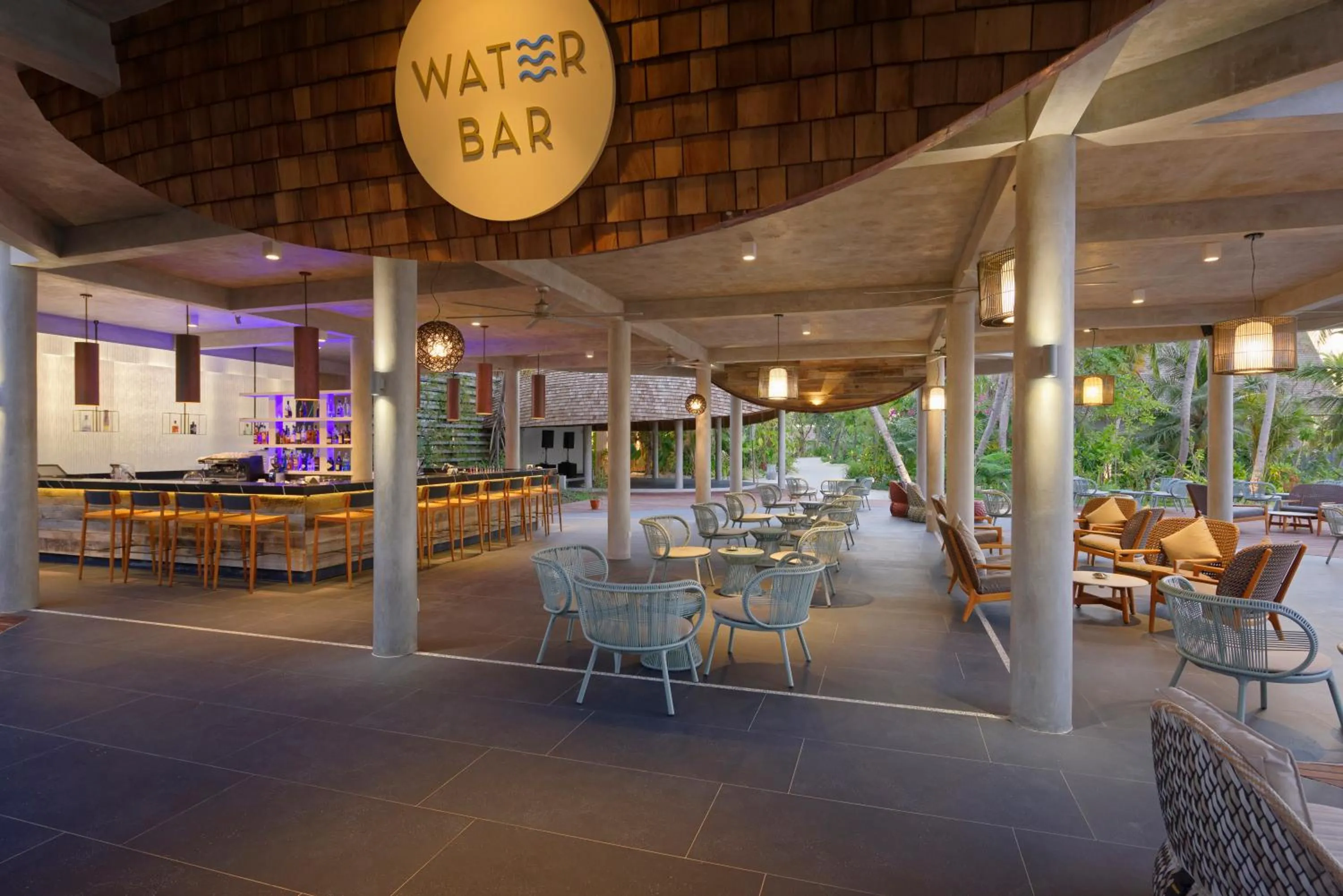 Restaurant/places to eat in OUTRIGGER Maldives Maafushivaru Resort - 25 percent discount on transfers for min 4 nights stay and more, valid for reservations between 01 July till 22 Dec 2025