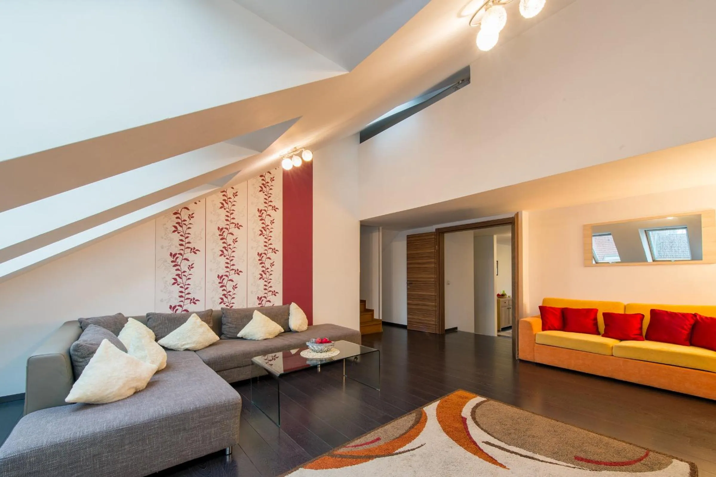 Living room, Bed in Budapest Center Residence