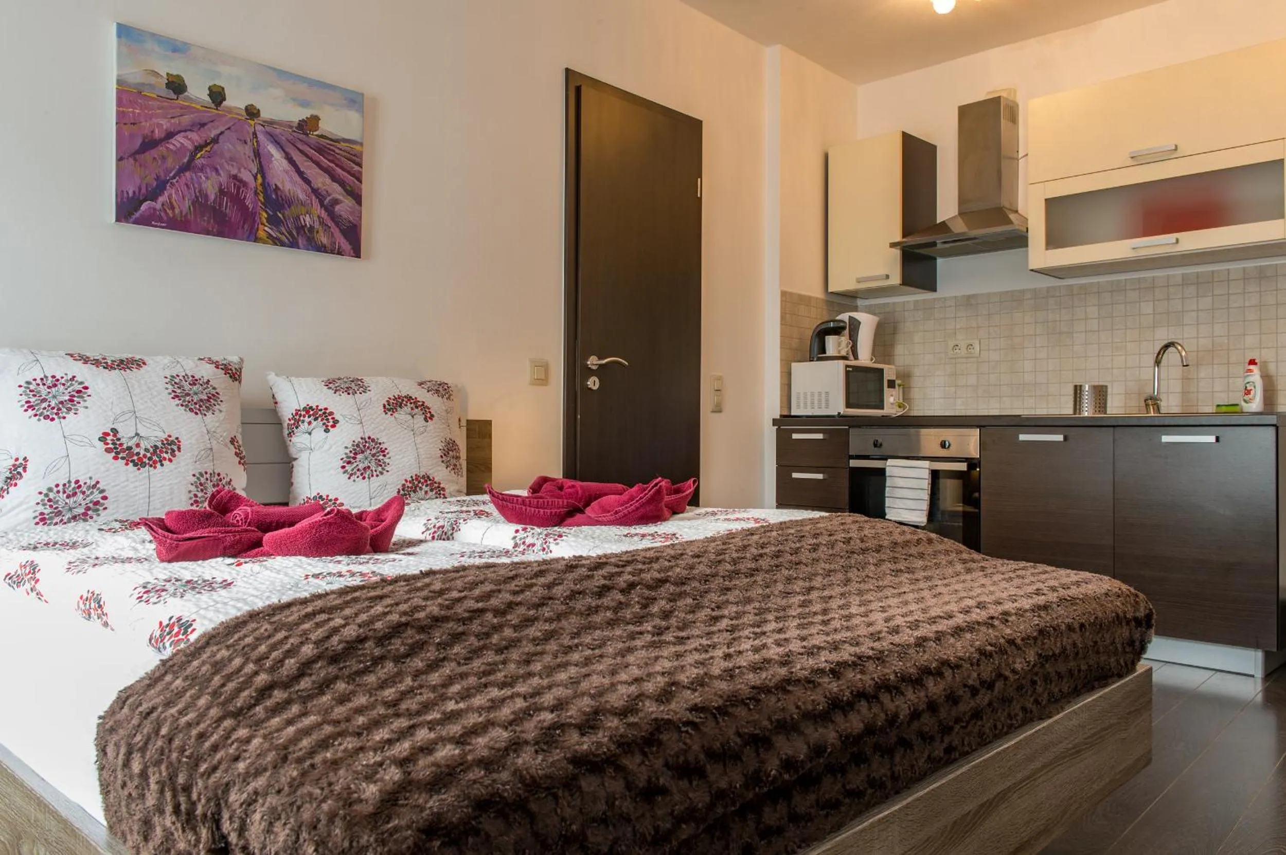 Kitchen or kitchenette, Bed in Budapest Center Residence