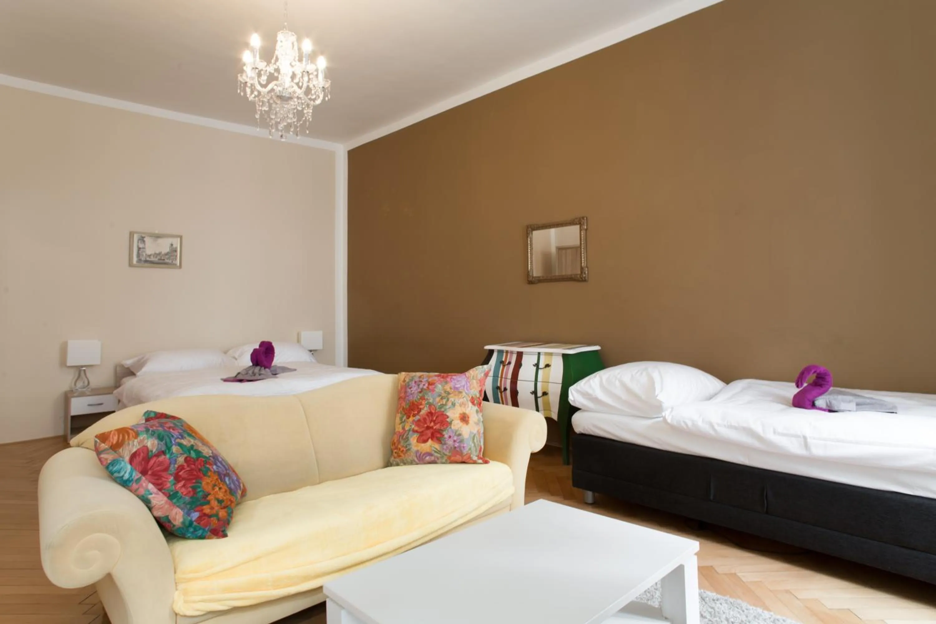 Bed in Prague Siesta Apartments