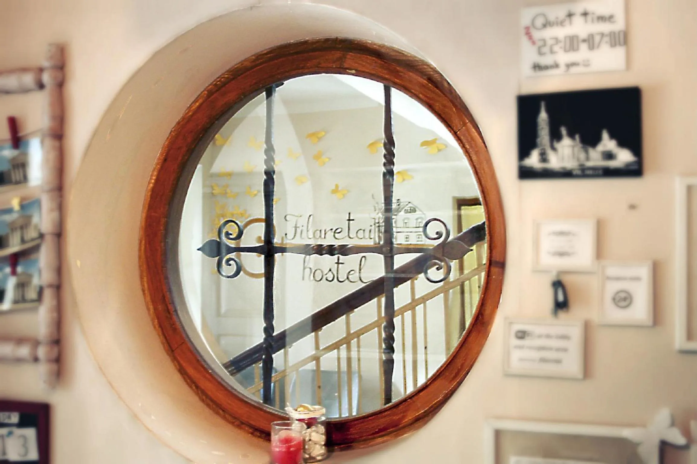 Lobby or reception in Hostel Filaretai