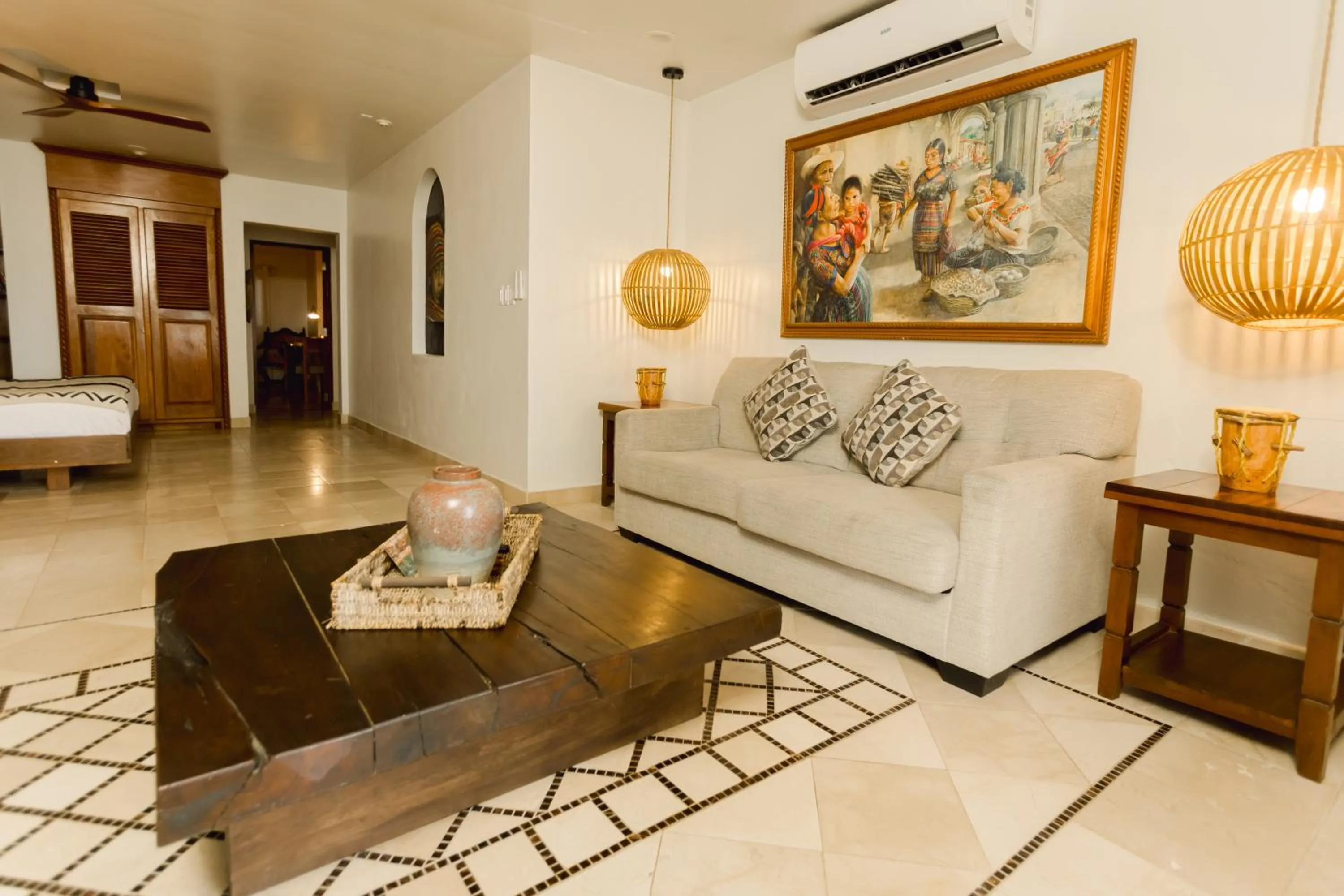 Living room in Almond Beach Resort at Jaguar Reef