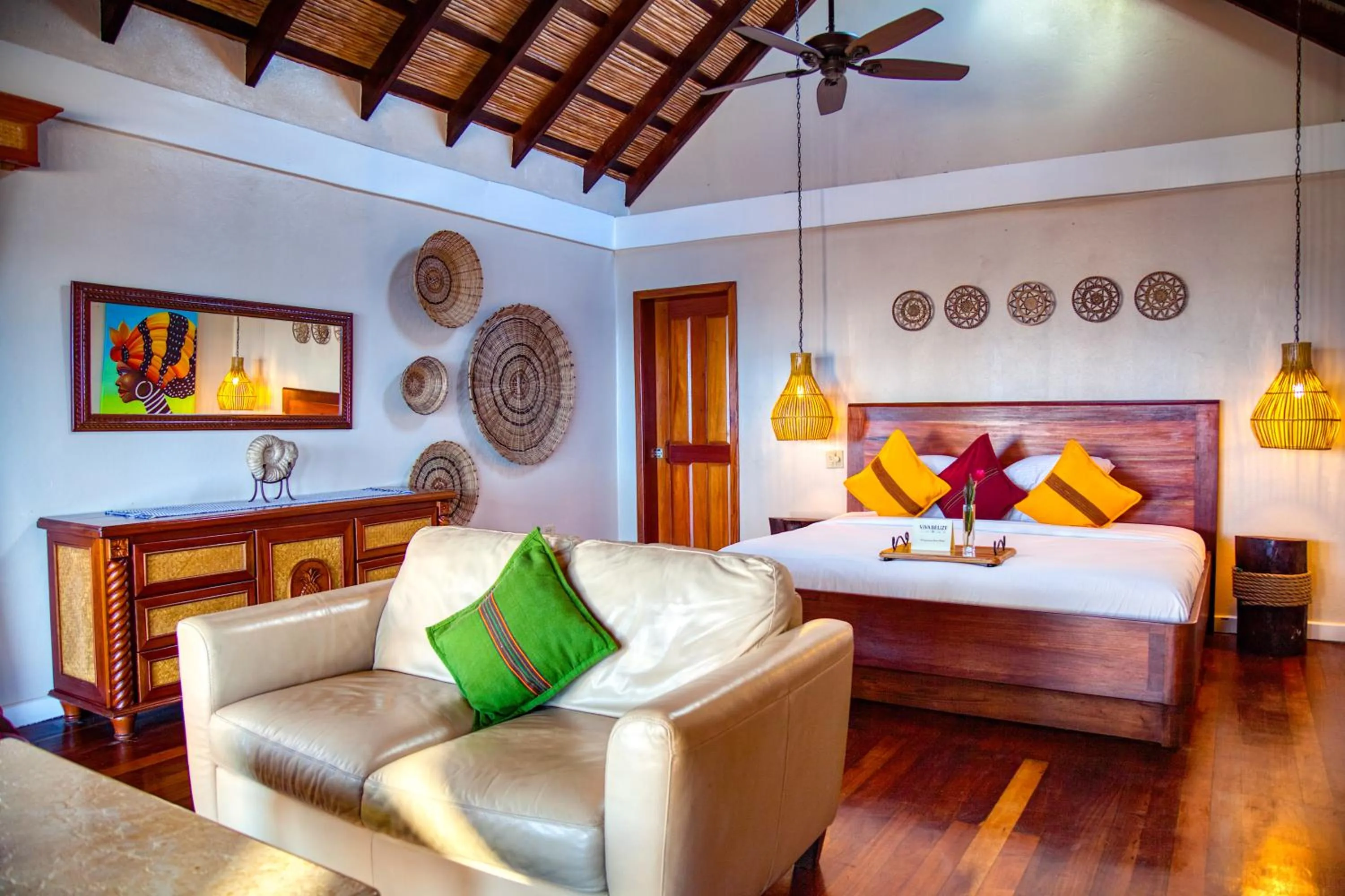 Bed in Almond Beach Resort at Jaguar Reef