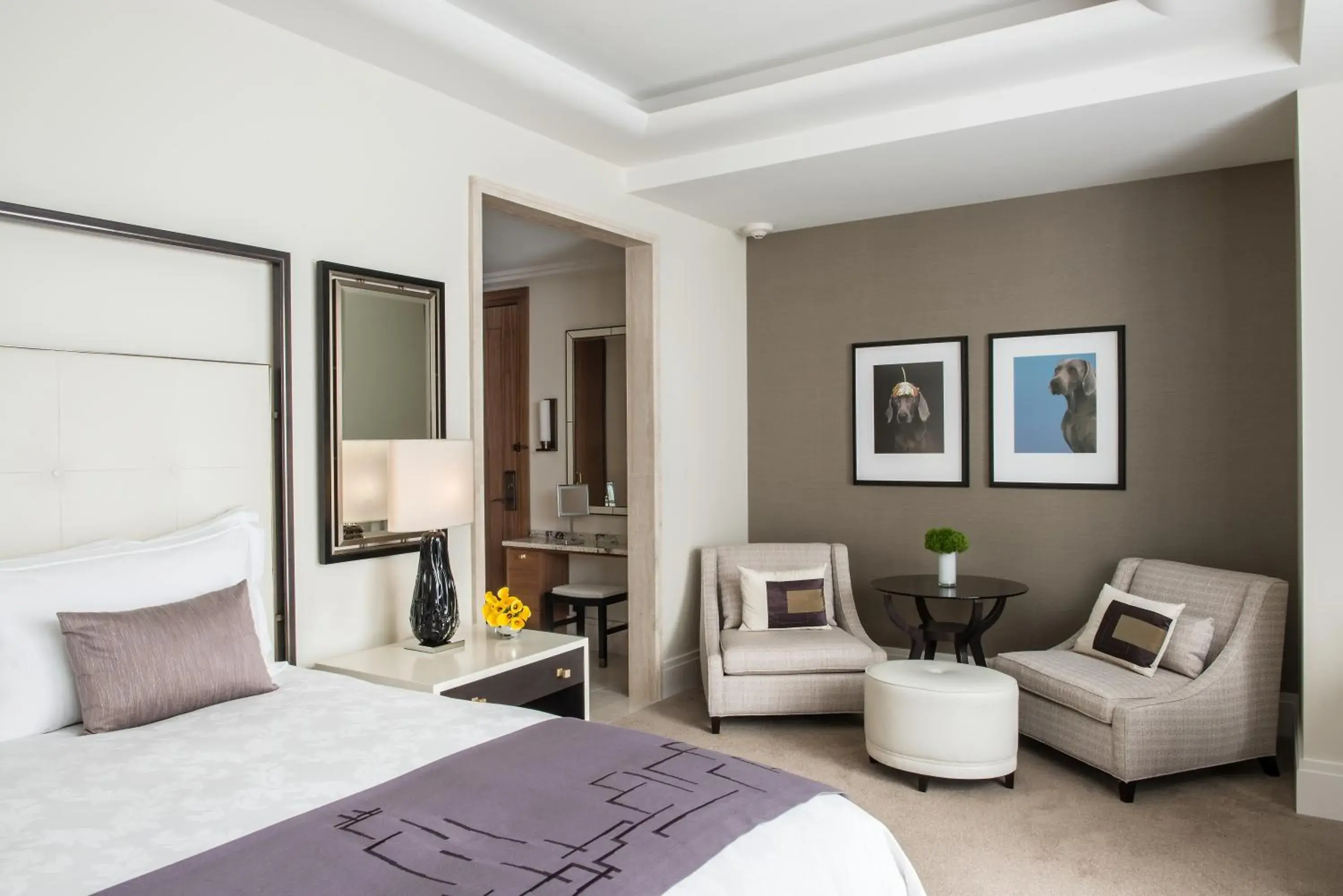 Seating area, Bed in The Langham Chicago Seating area, Bed in The Langham Chicago