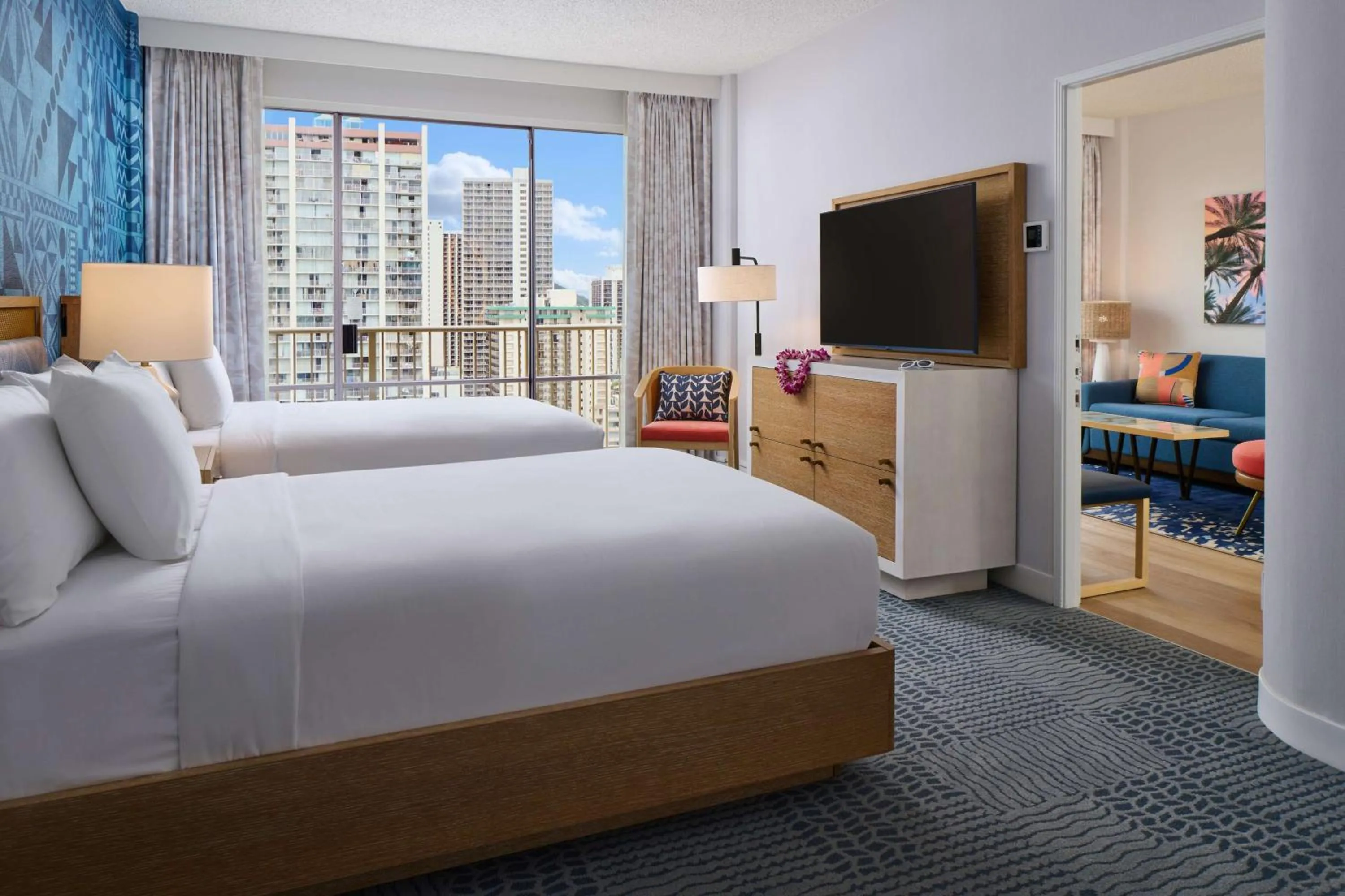 Photo of the whole room, Bed in OUTRIGGER Waikiki Paradise Hotel