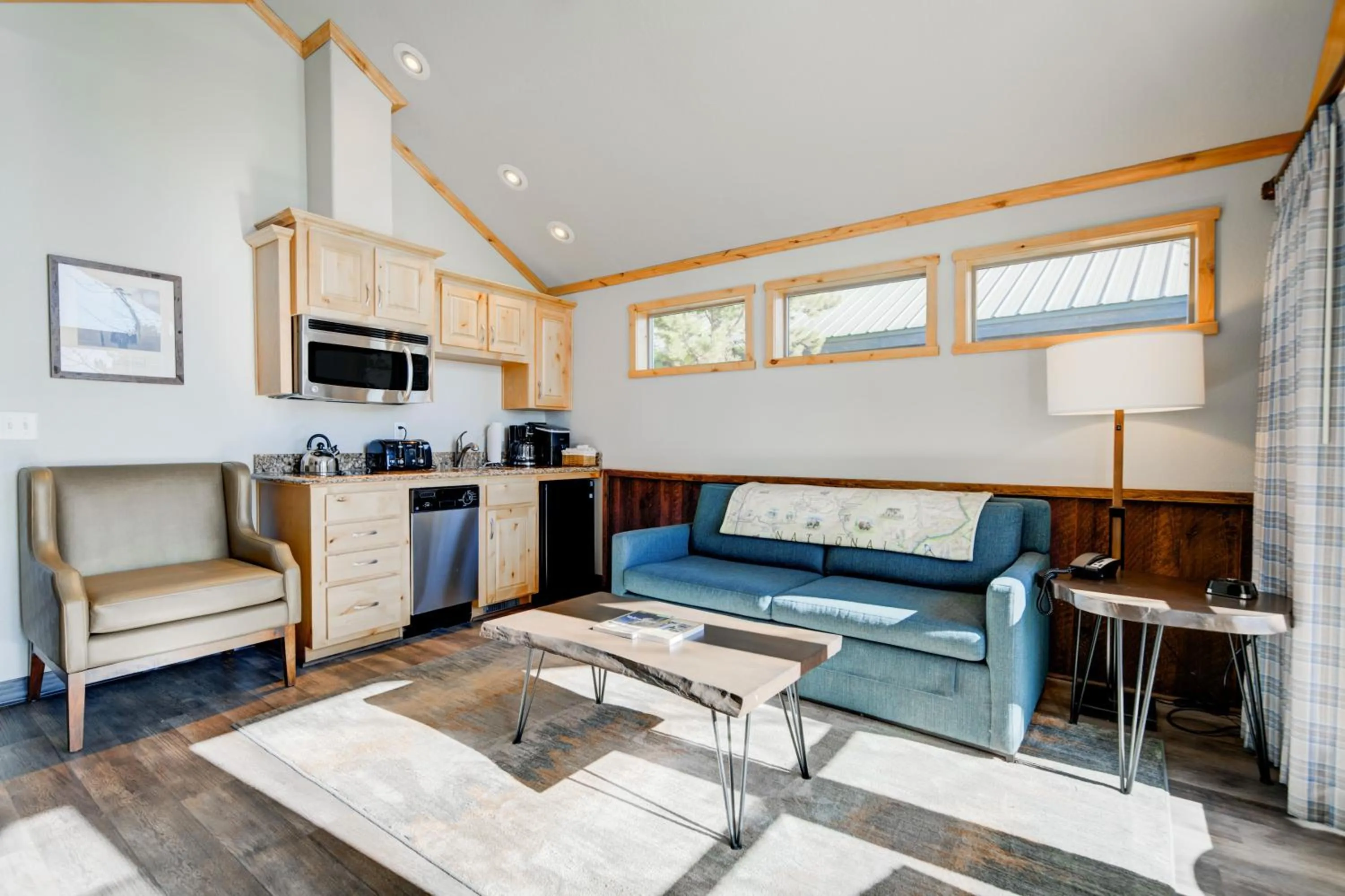 Kitchen or kitchenette in Explorer Cabins at Yellowstone