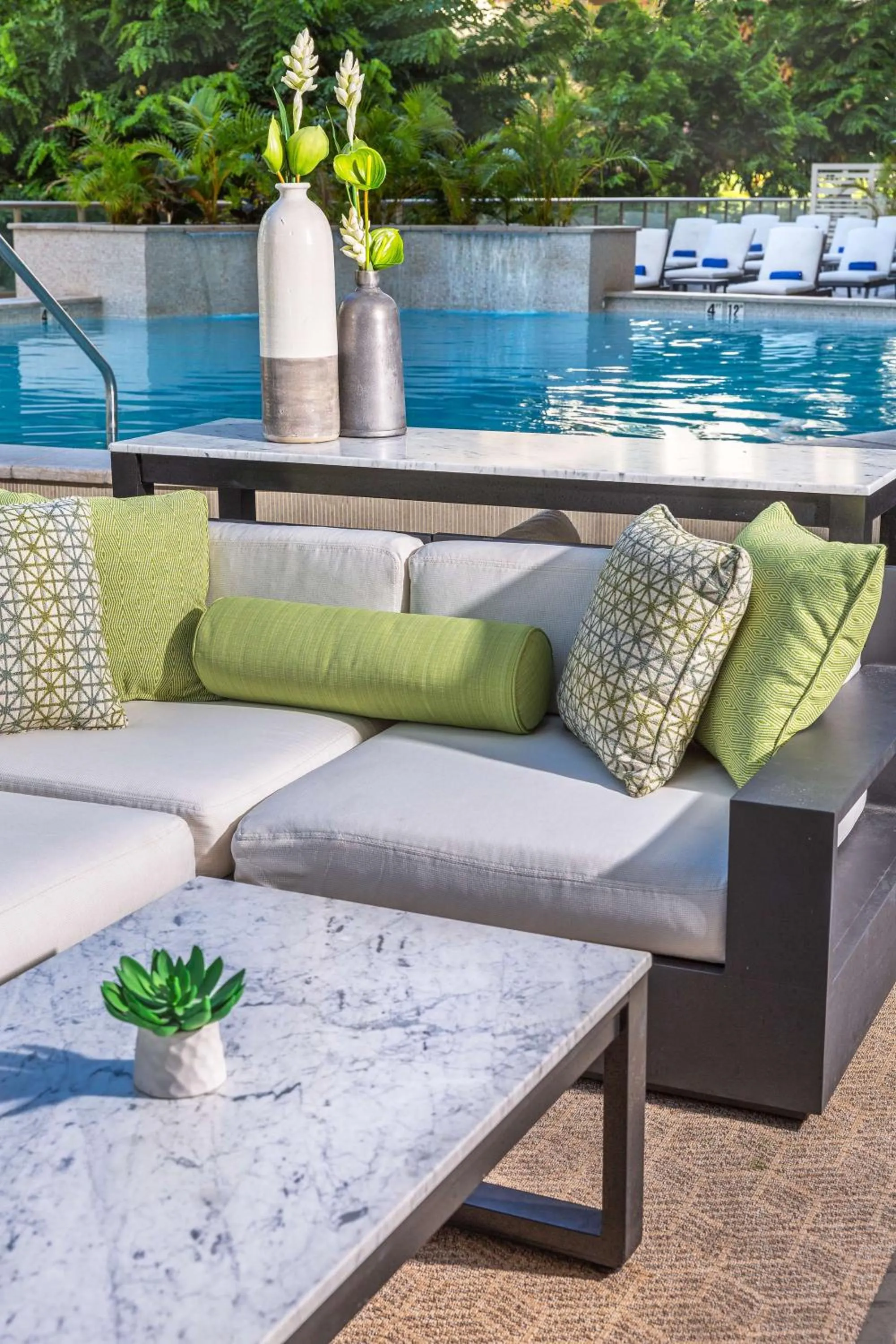 Pool view in Hilton Garden Inn Waikiki Beach