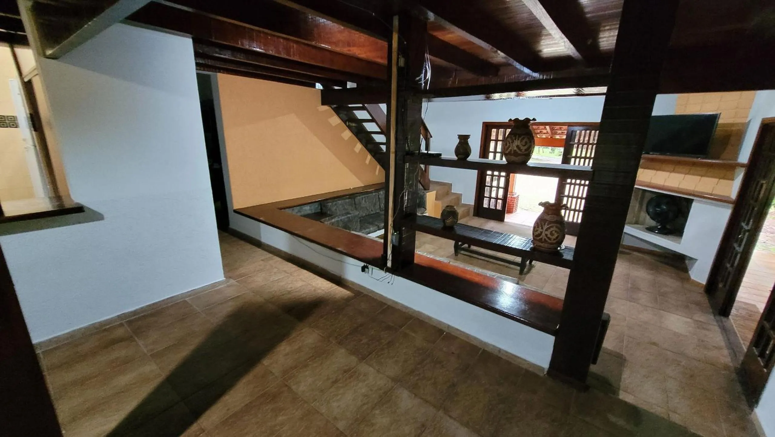 Communal lounge/ TV room in Eco Chalés Luar das Marés