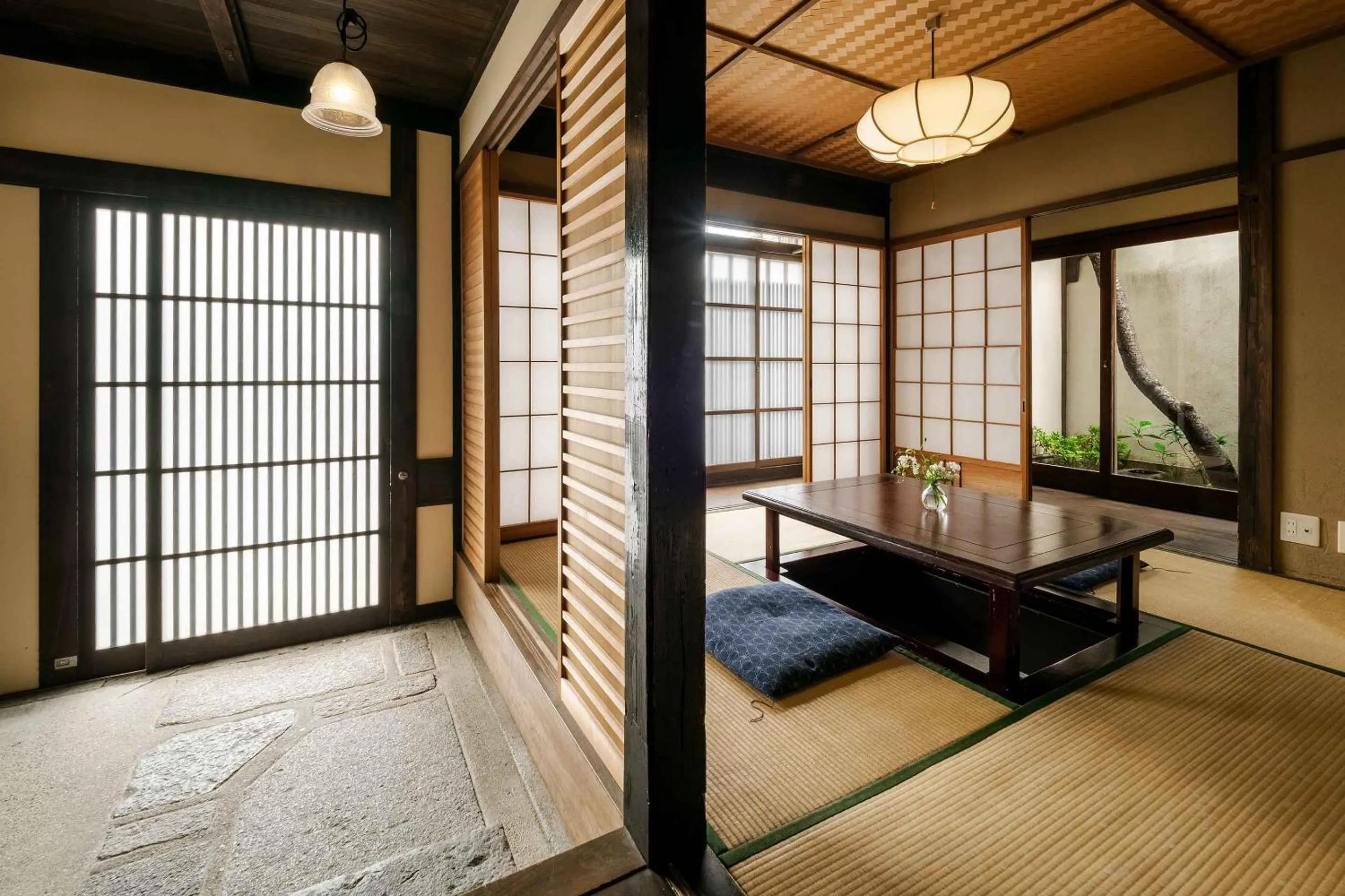 Living room in Gion Koyu an Machiya House