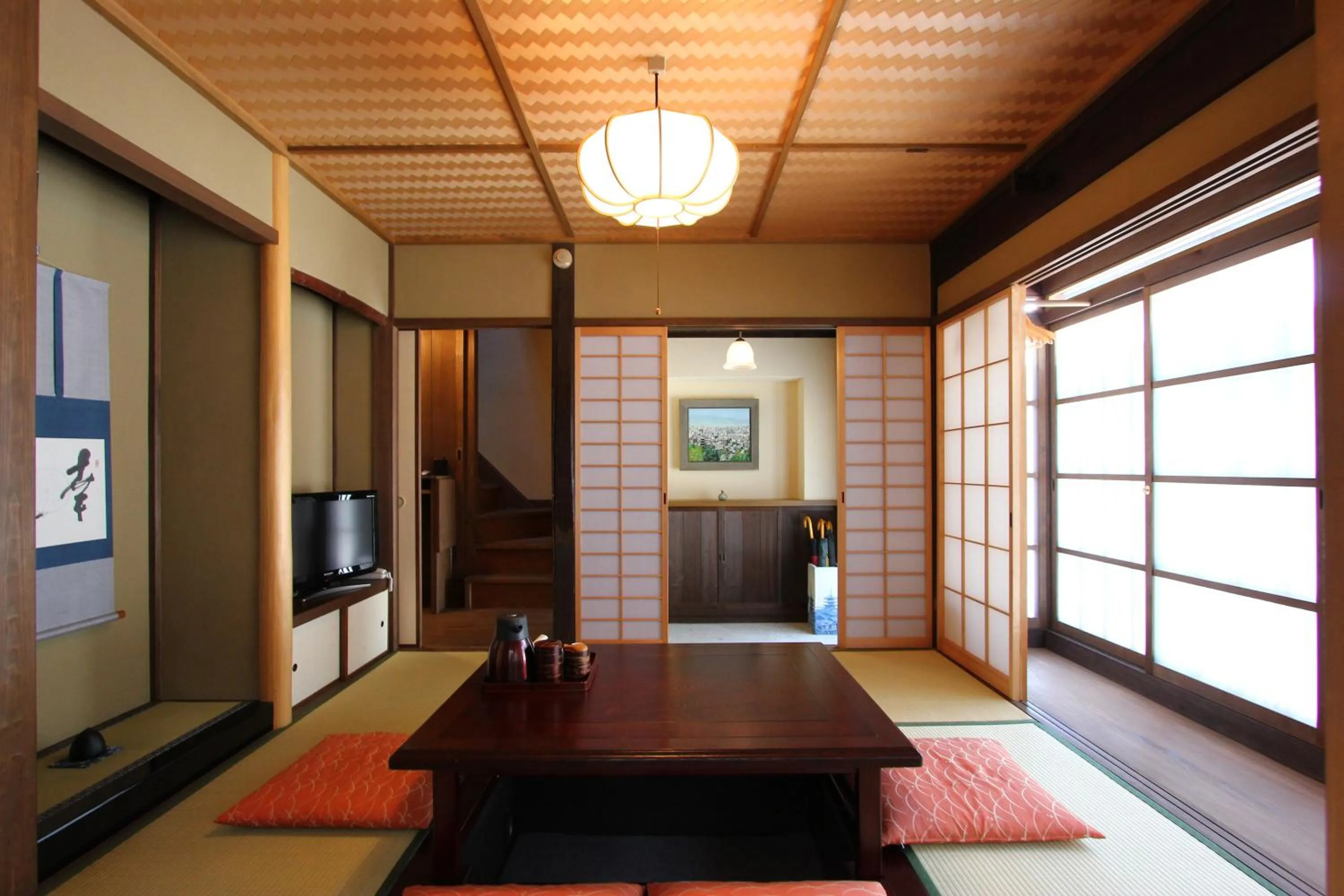 Living room in Gion Koyu an Machiya House