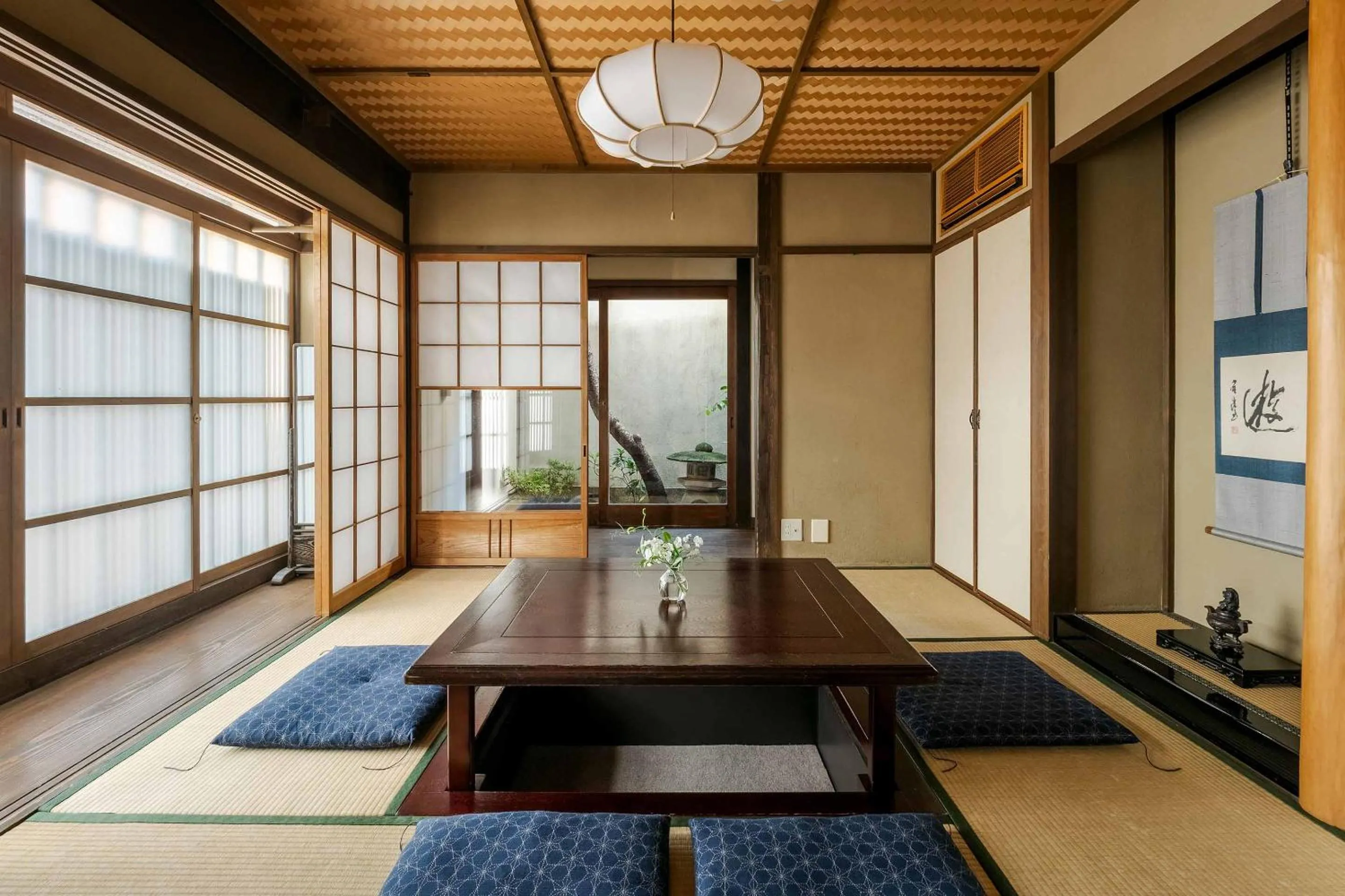 Living room in Gion Koyu an Machiya House